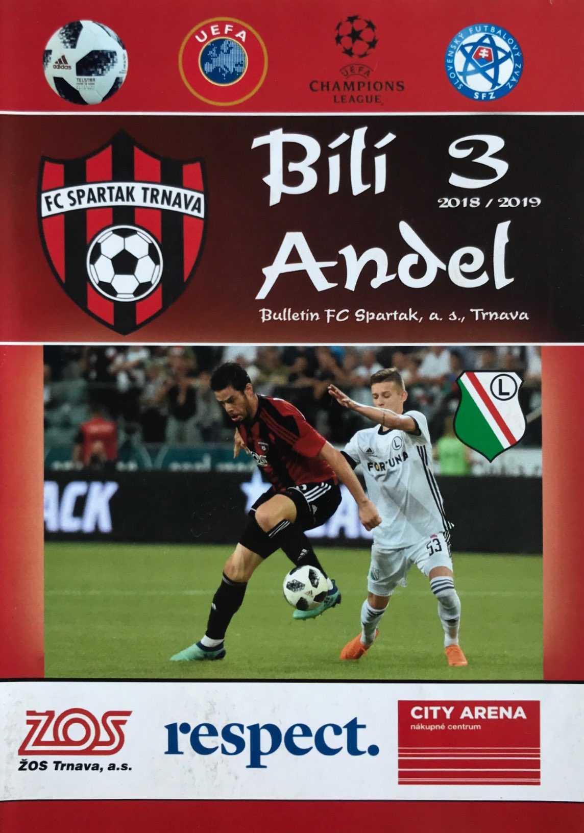 Program meczowy Spartak Trnava - Legia Warszawa 0:1 (31.07.2018).