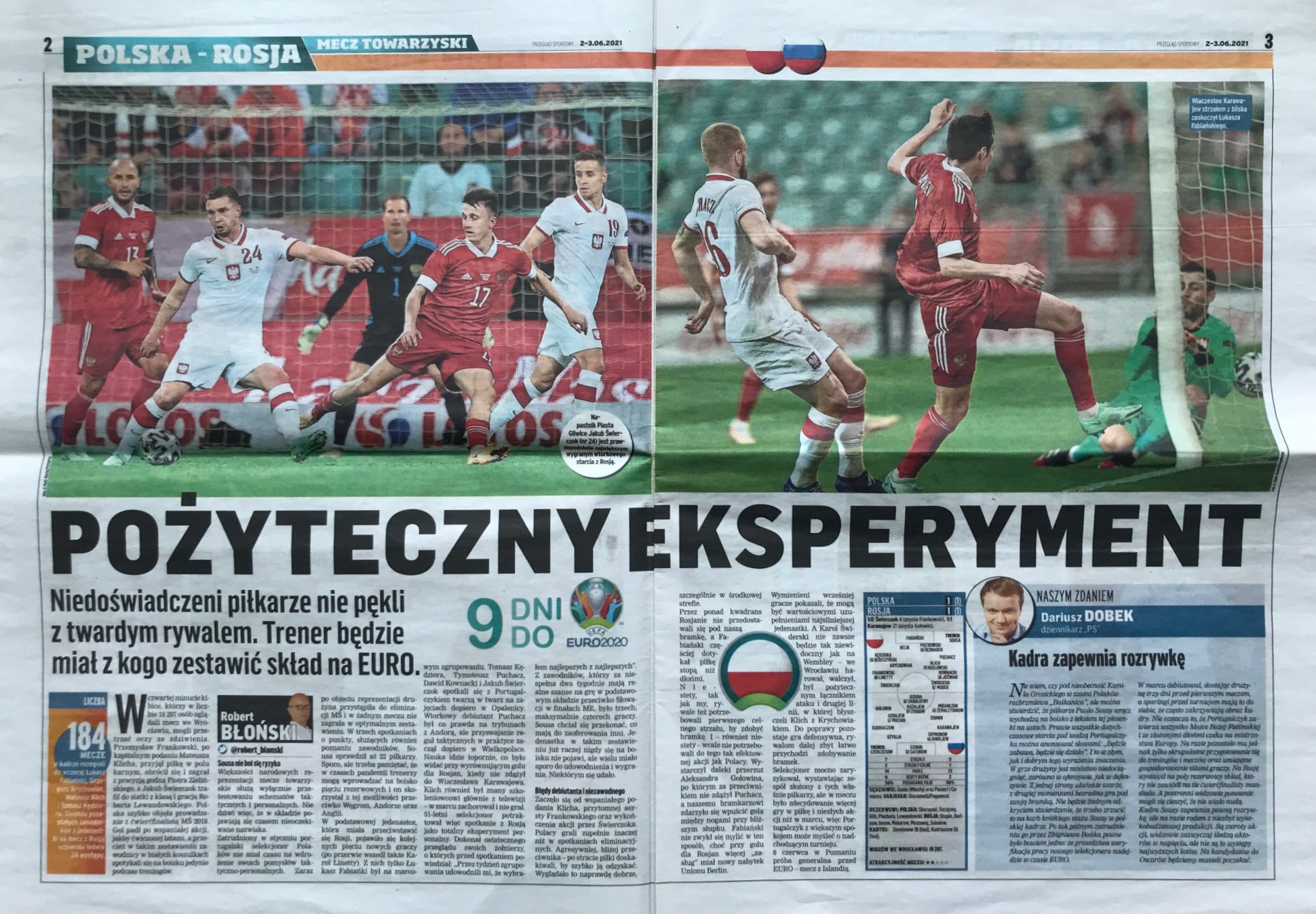 Przegląd Sportowy po meczu Polska - Rosja 1:1 (01.06.2021)