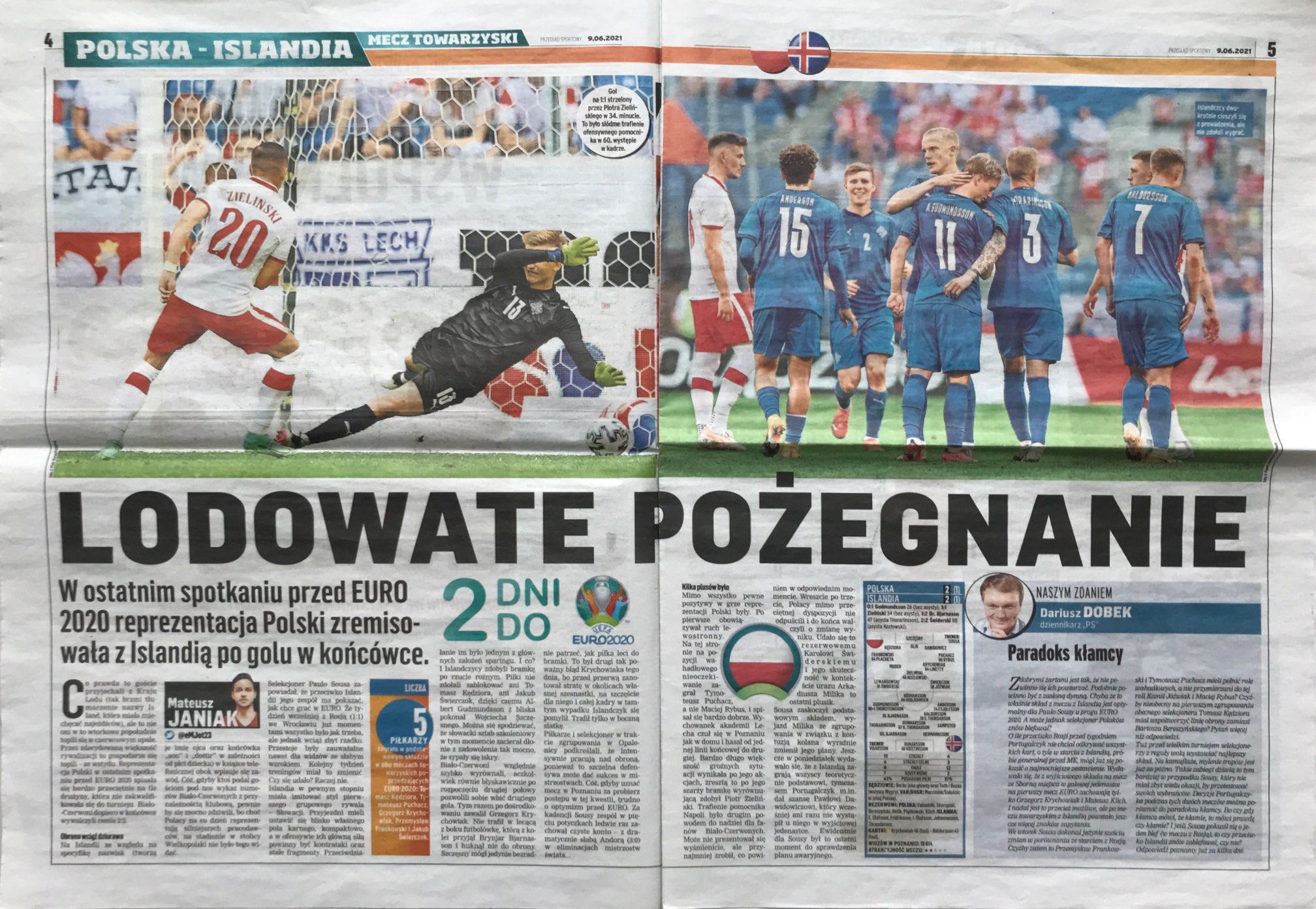 Przegląd Sportowy po meczu Polska - Islandia 2:2 (08.06.2021).