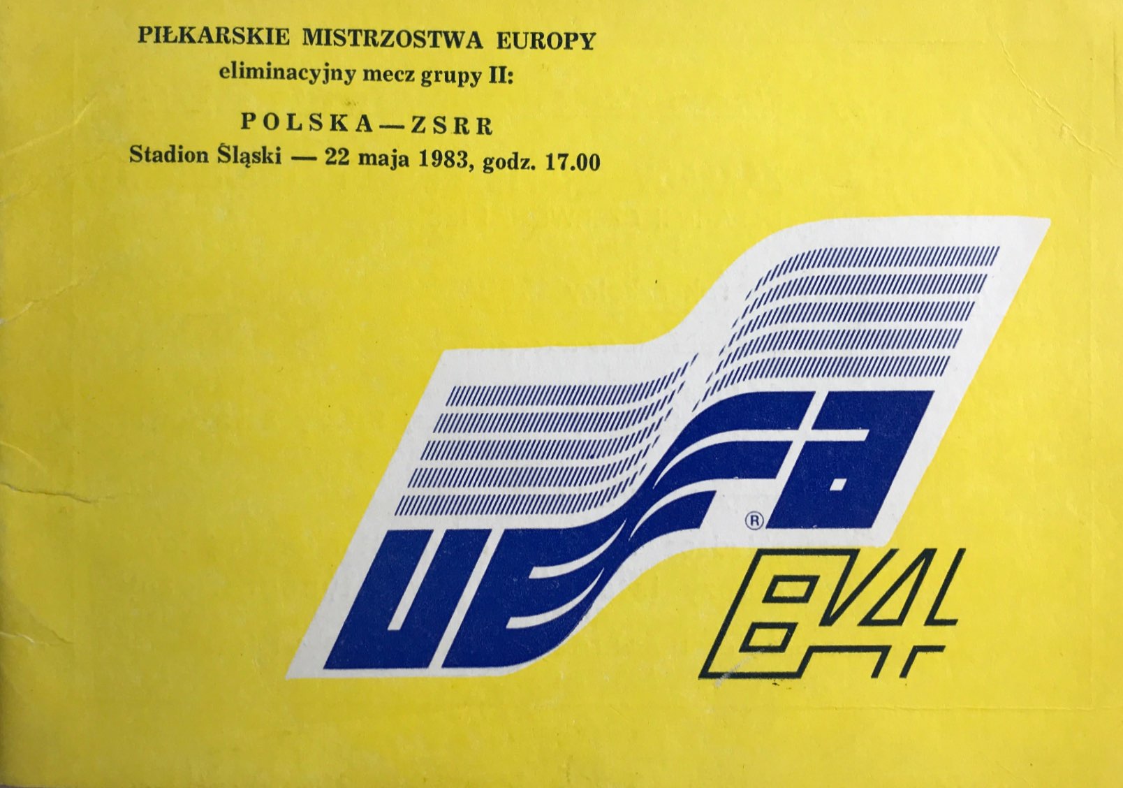 Program meczowy Polska - ZSRR 1:1 (22.05.1983).