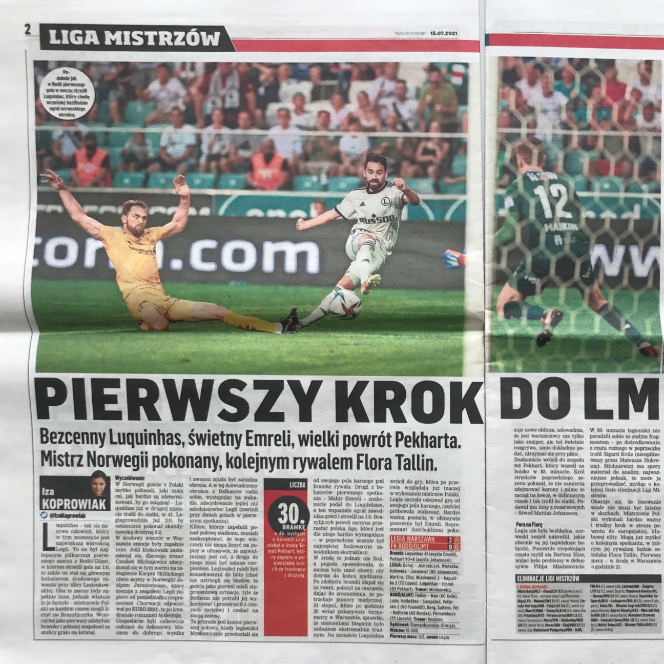 Przegląd Sportowy po meczu Legia Warszawa - Bodø/Glimt 2:0 (14.07.2021)