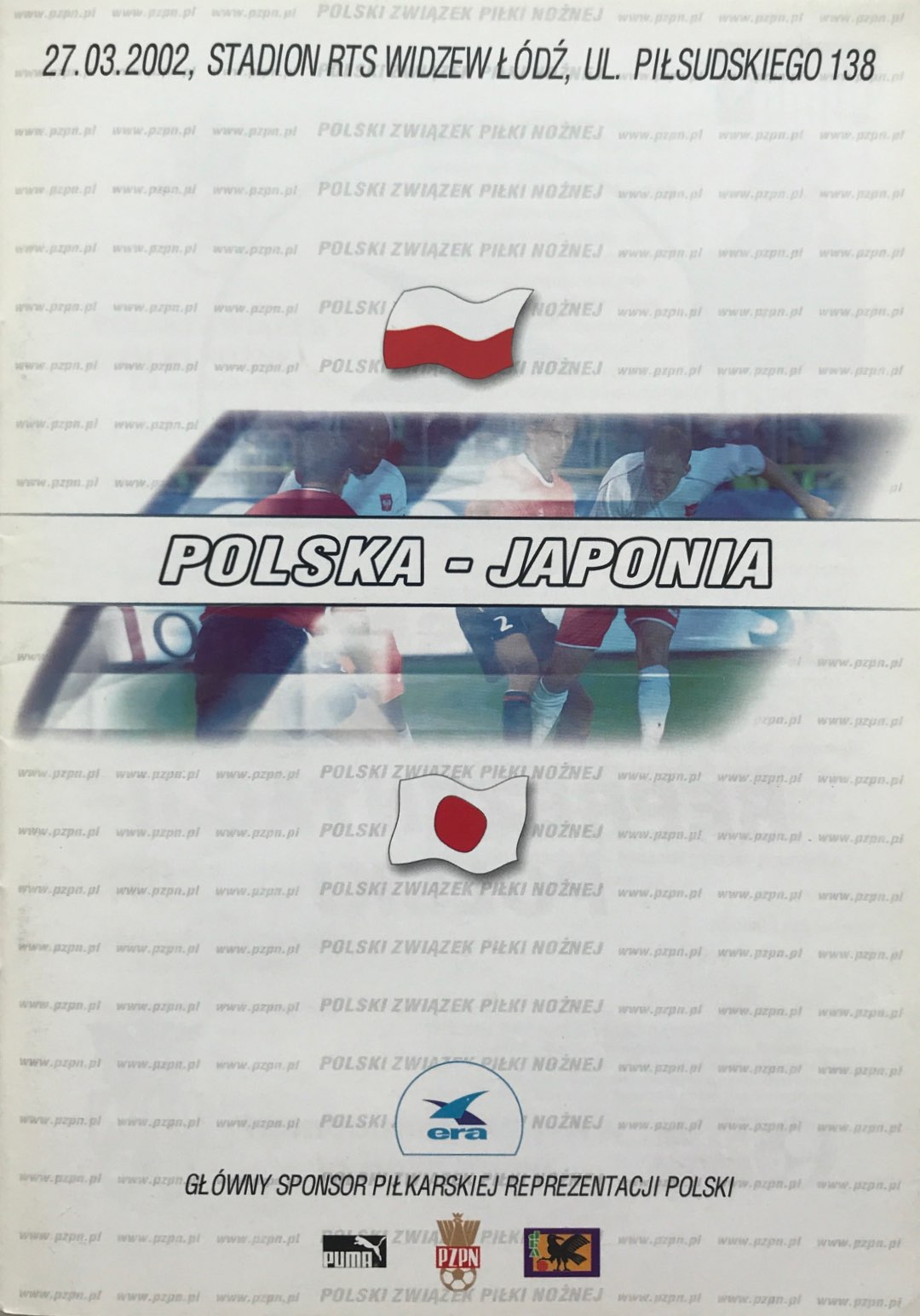 Program meczowy Polska - Japonia 0:2 (27.03.2002).