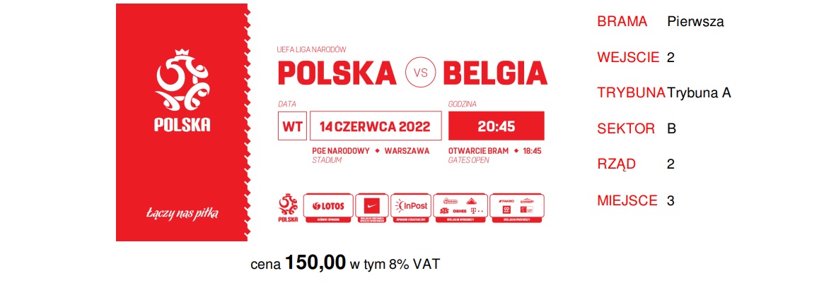 Polska - Belgia 1:0 (14.06.2022) okładka do pdfu
