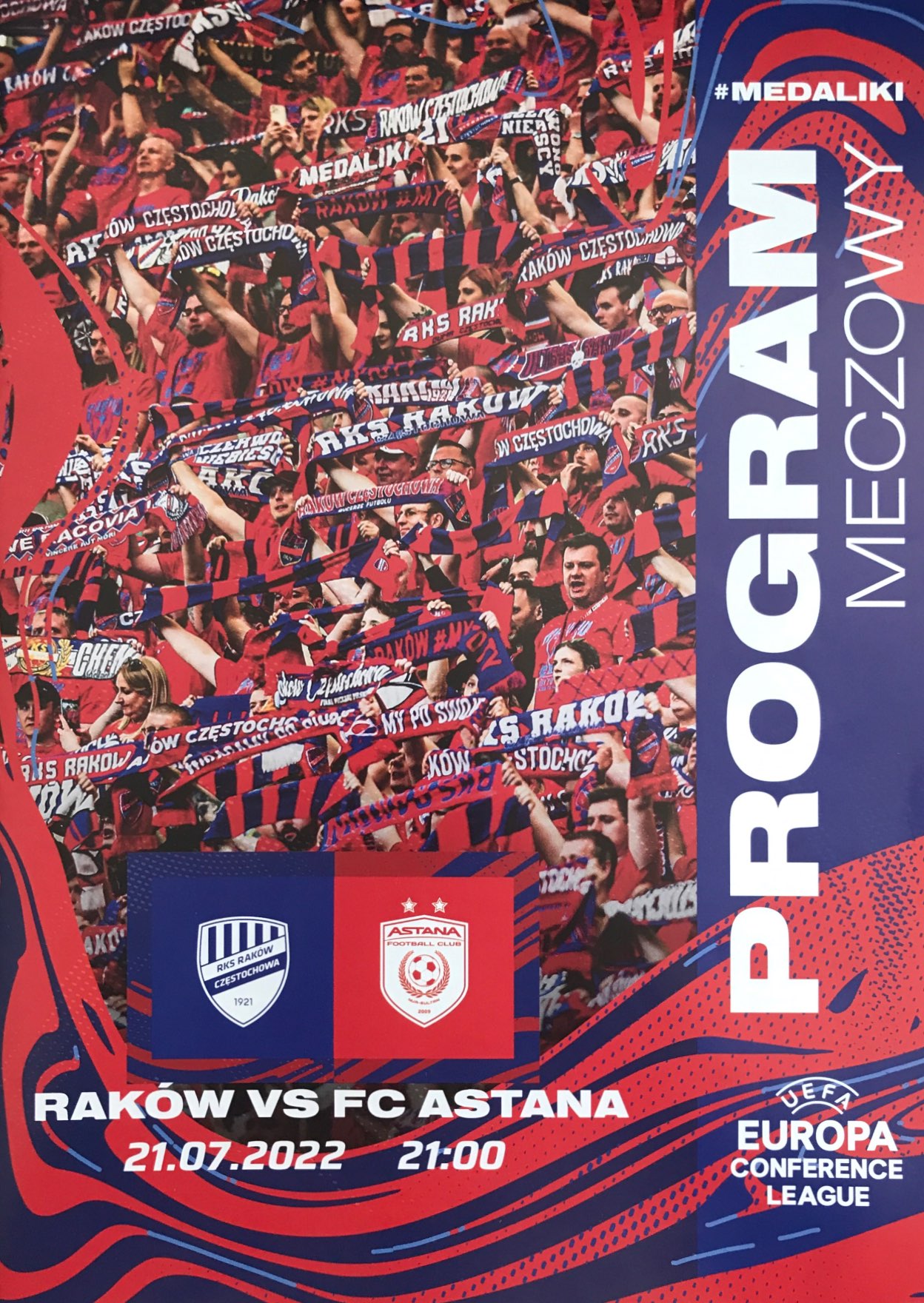 Program meczowy Raków Częstochowa - FK Astana 5:0 (21.07.2022)