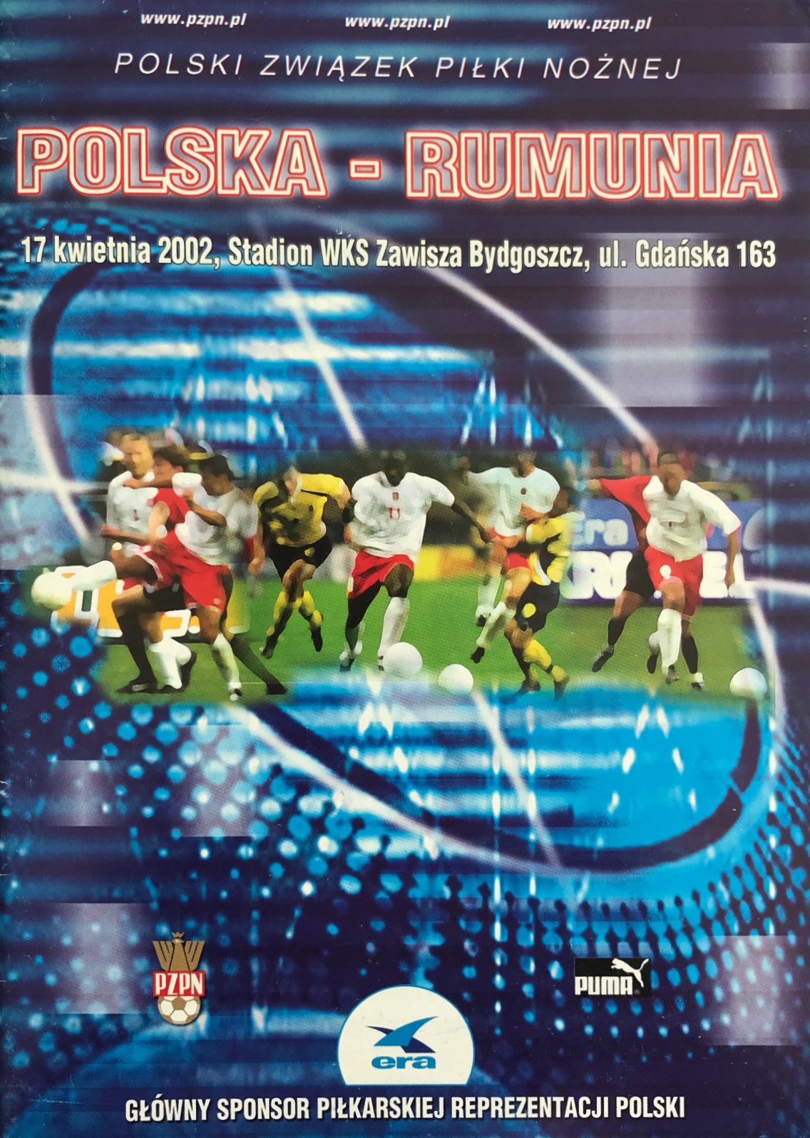 Program meczowy Polska - Rumunia 1:2 (17.04.2002)