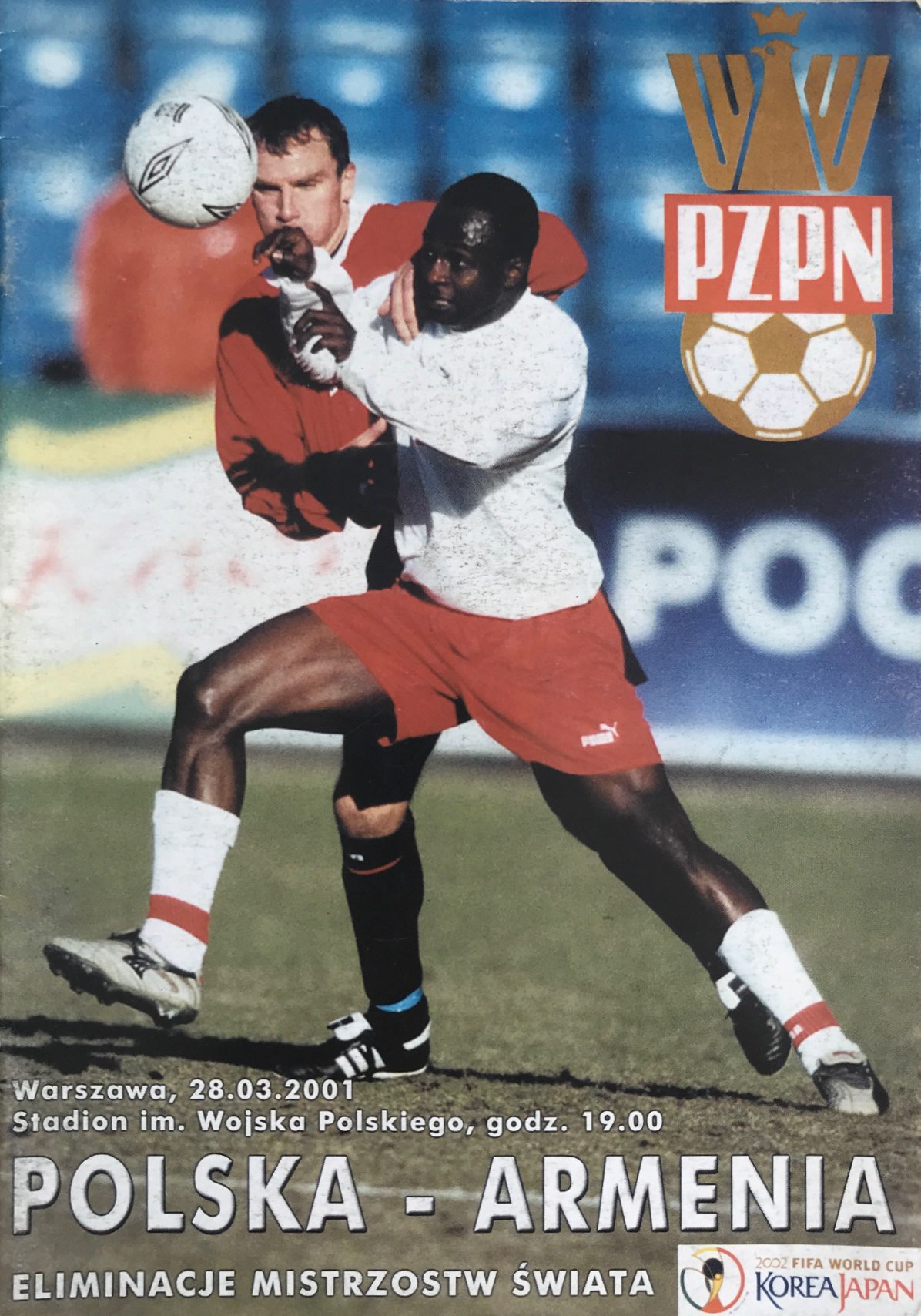 Program meczowy Polska - Armenia 4:0 (28.03.2001)
