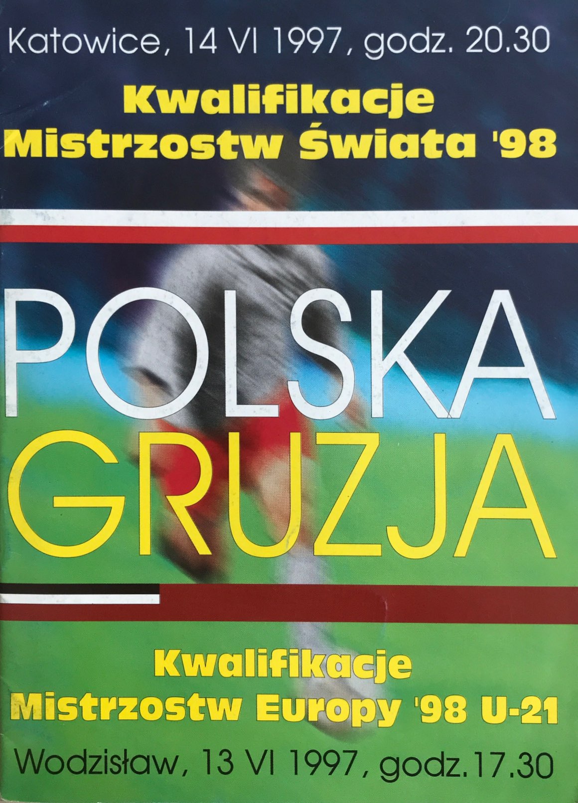 Program meczowy Polska - Gruzja 4:1 (14.06.1997)