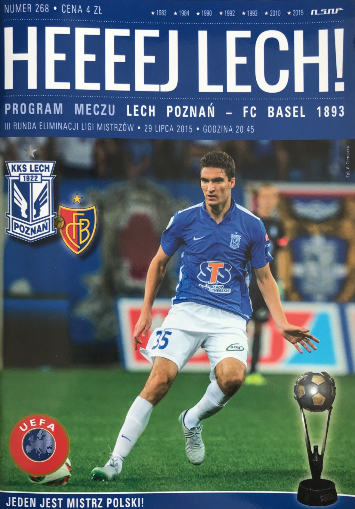 Program meczowy Lech Poznań - FC Basel 1:3 (29.07.2015).