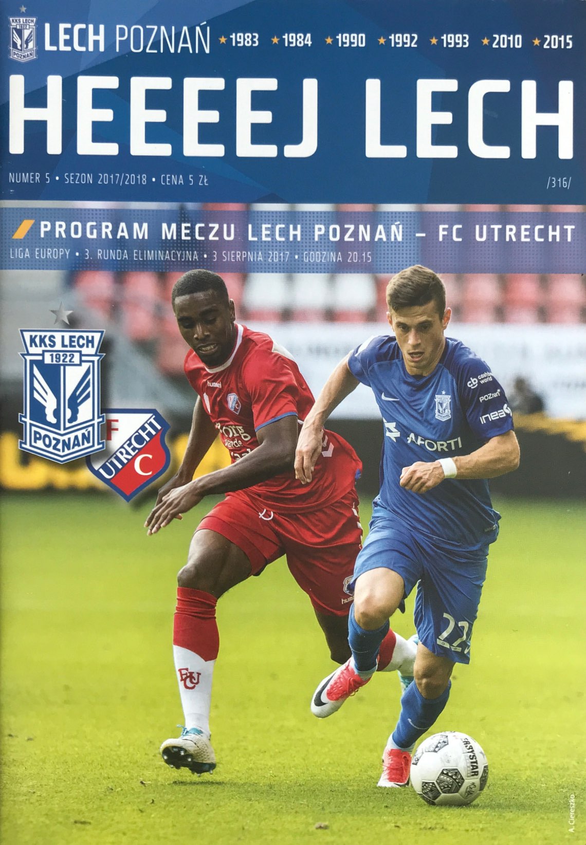 Program meczowy Lech Poznań - FC Utrecht 2:2 (03.08.2017)