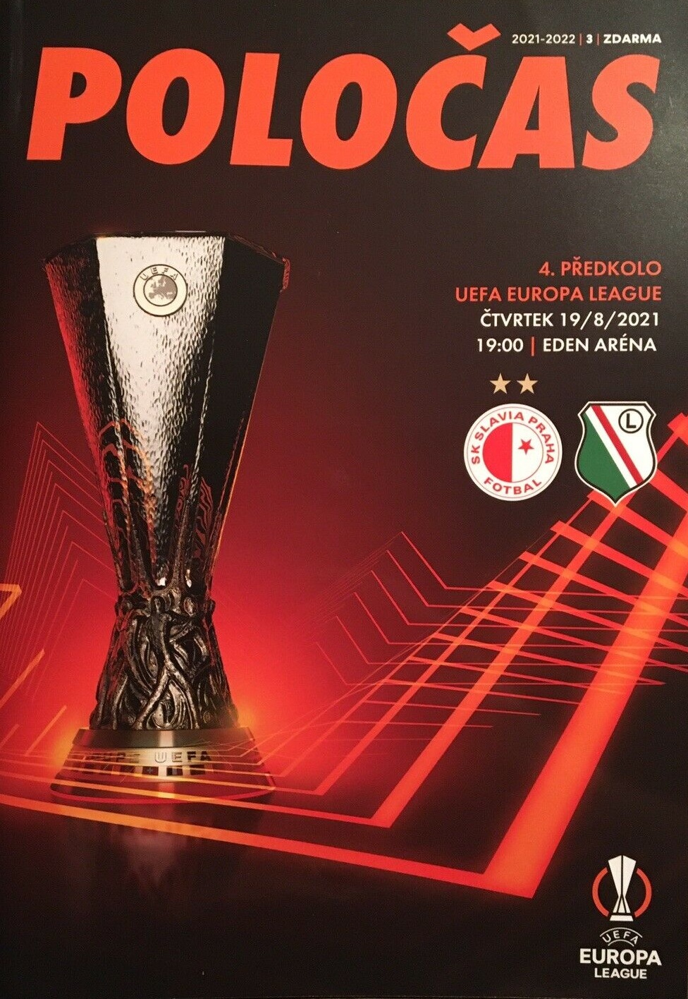 Program meczowy Slavia Praga - Legia Warszawa 2:2 (19.08.2021)