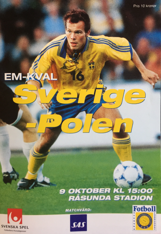 Program meczowy Szwecja - Polska 2:0 (09.10.1999)
