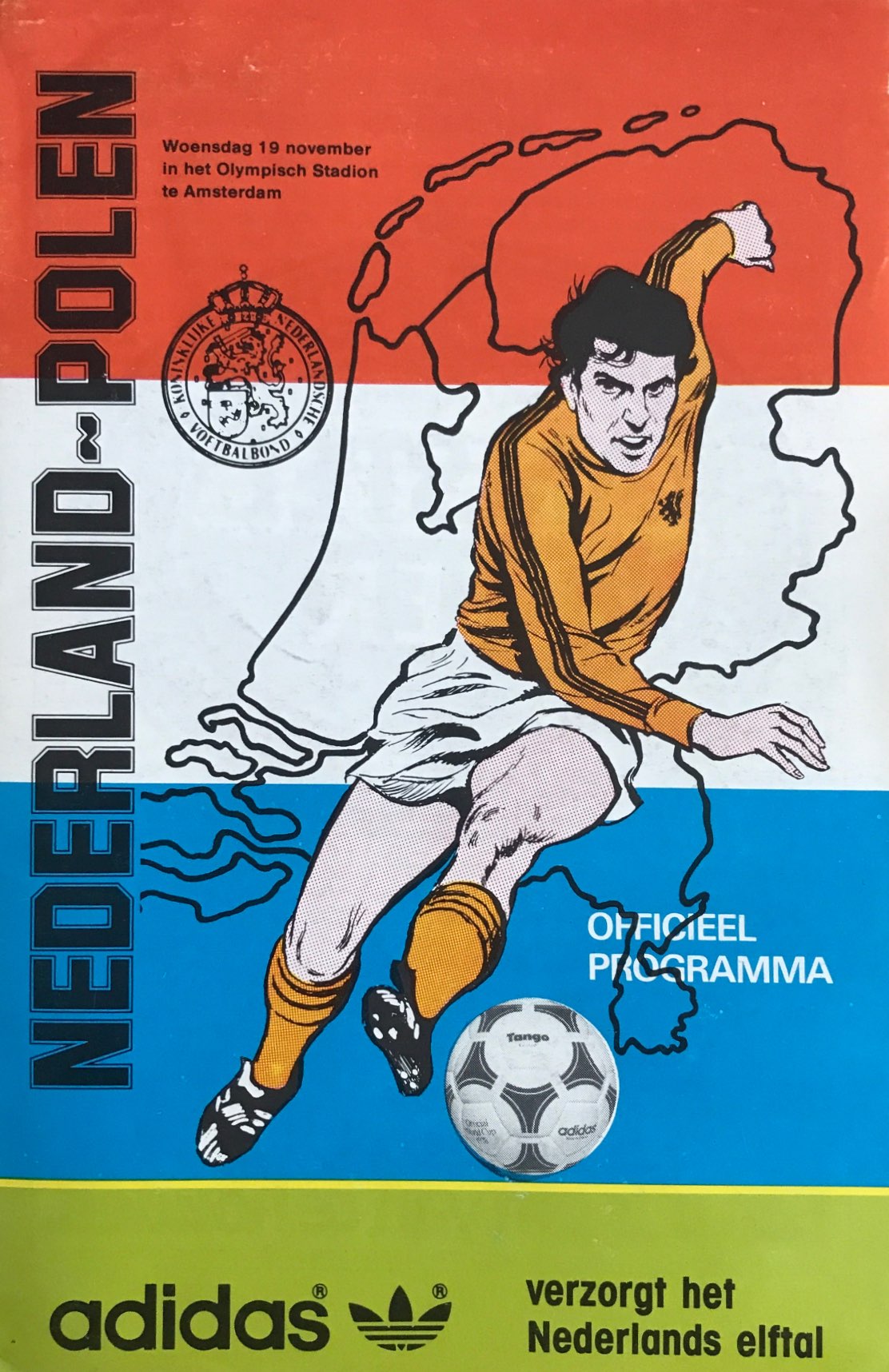 Program meczowy Holandia - Polska 0:0 (19.11.1986).