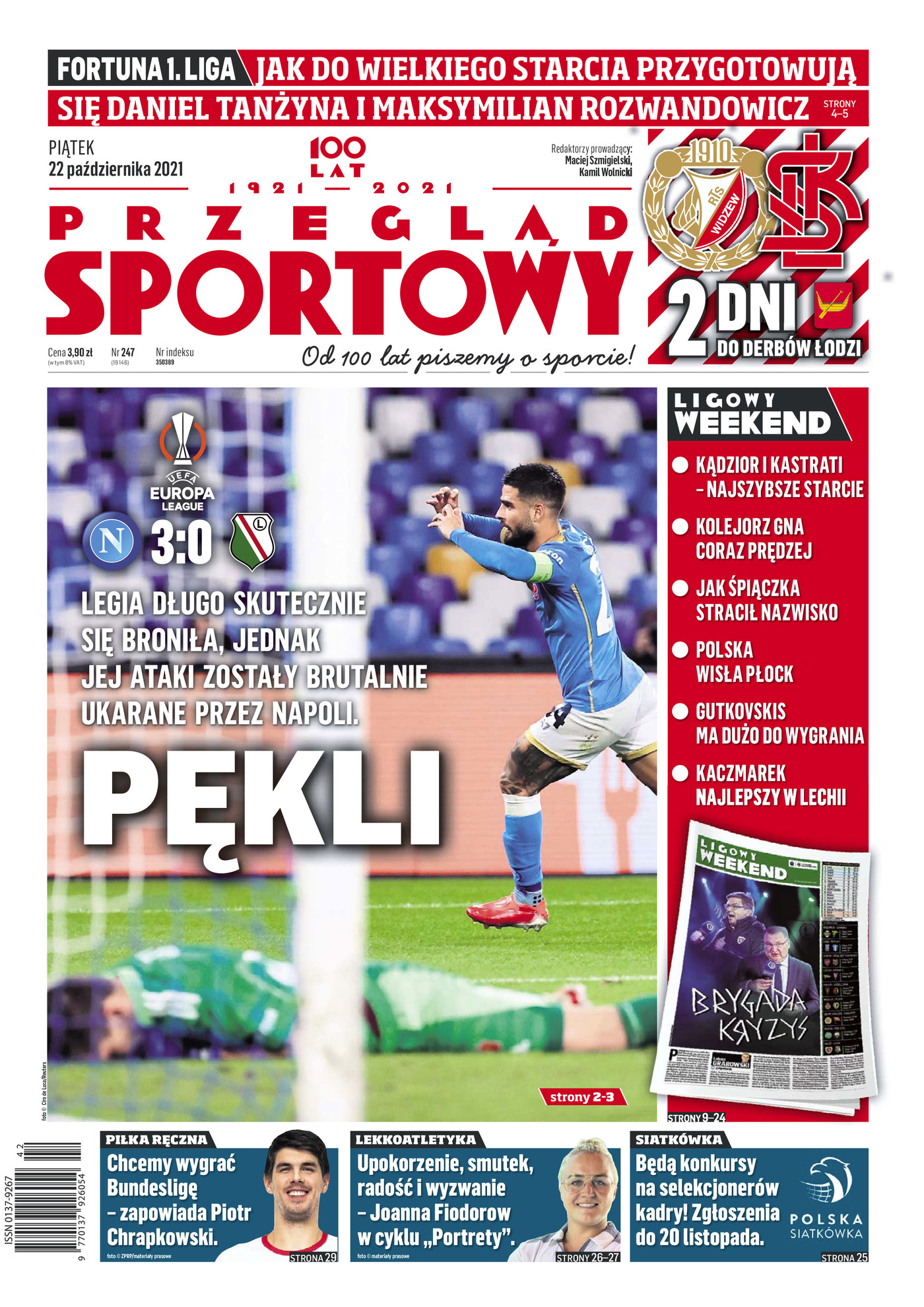 Przegląd Sportowy po meczu SSC Napoli - Legia Warszawa 3:0 (21.10.2021).