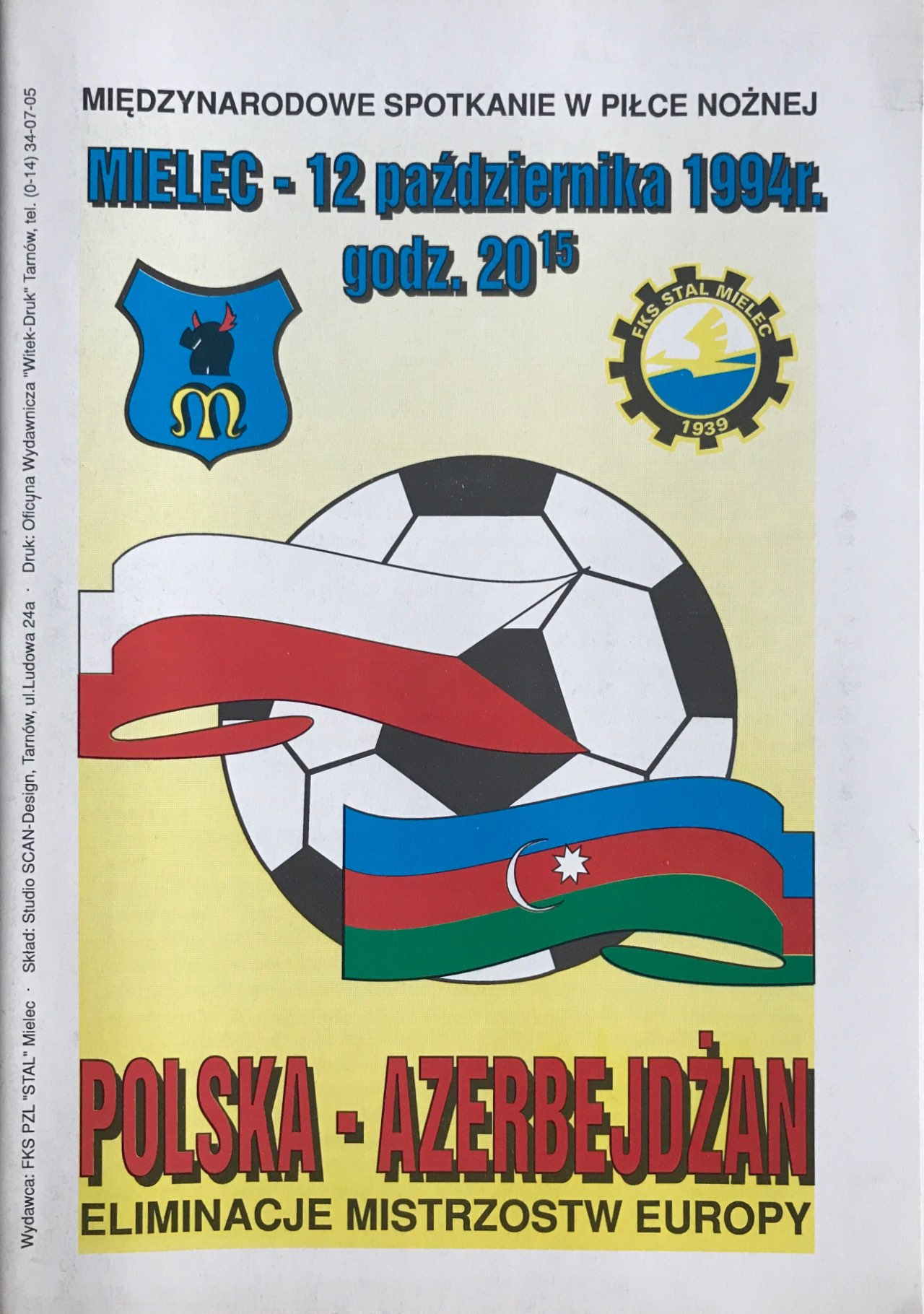 Program meczowy Polska - Azerbejdżan 1:0 (12.10.1994)