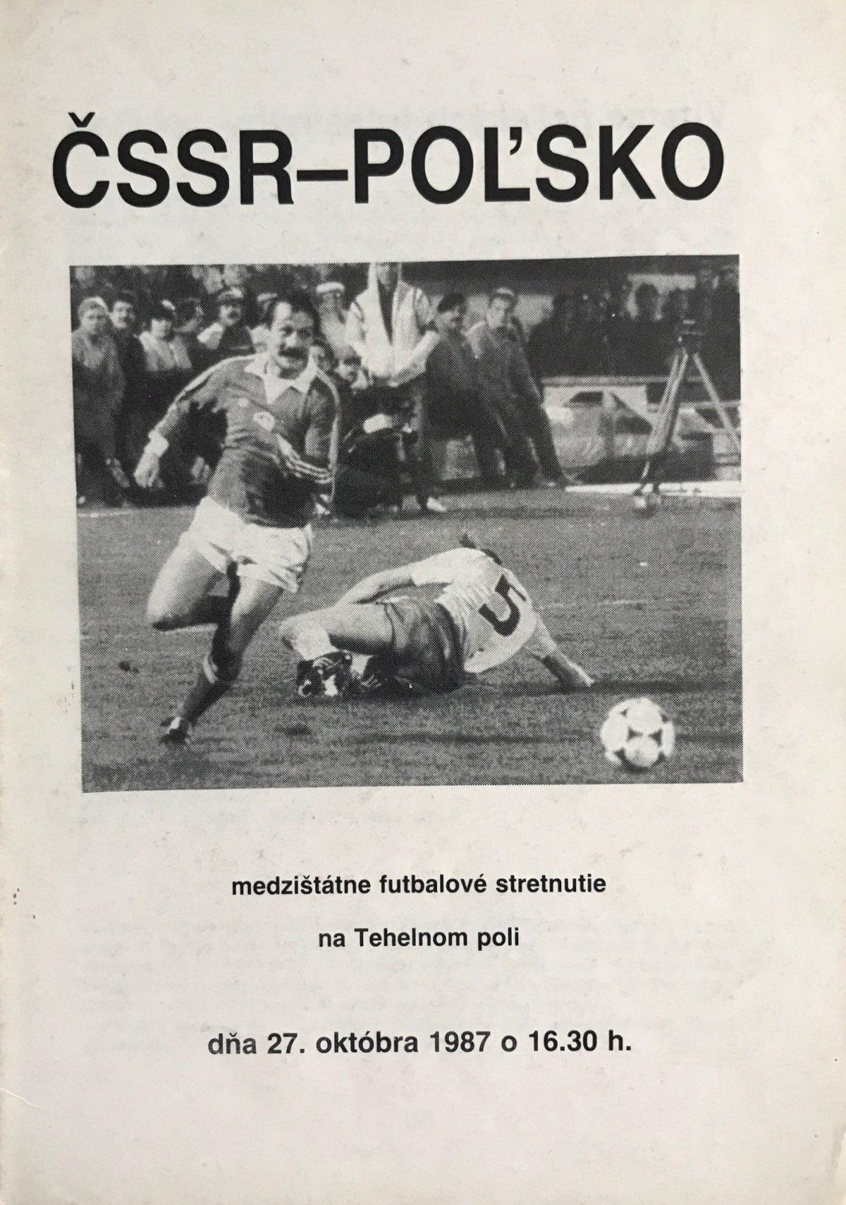 Program meczowy Czechosłowacja - Polska 3:1 (27.10.1987)