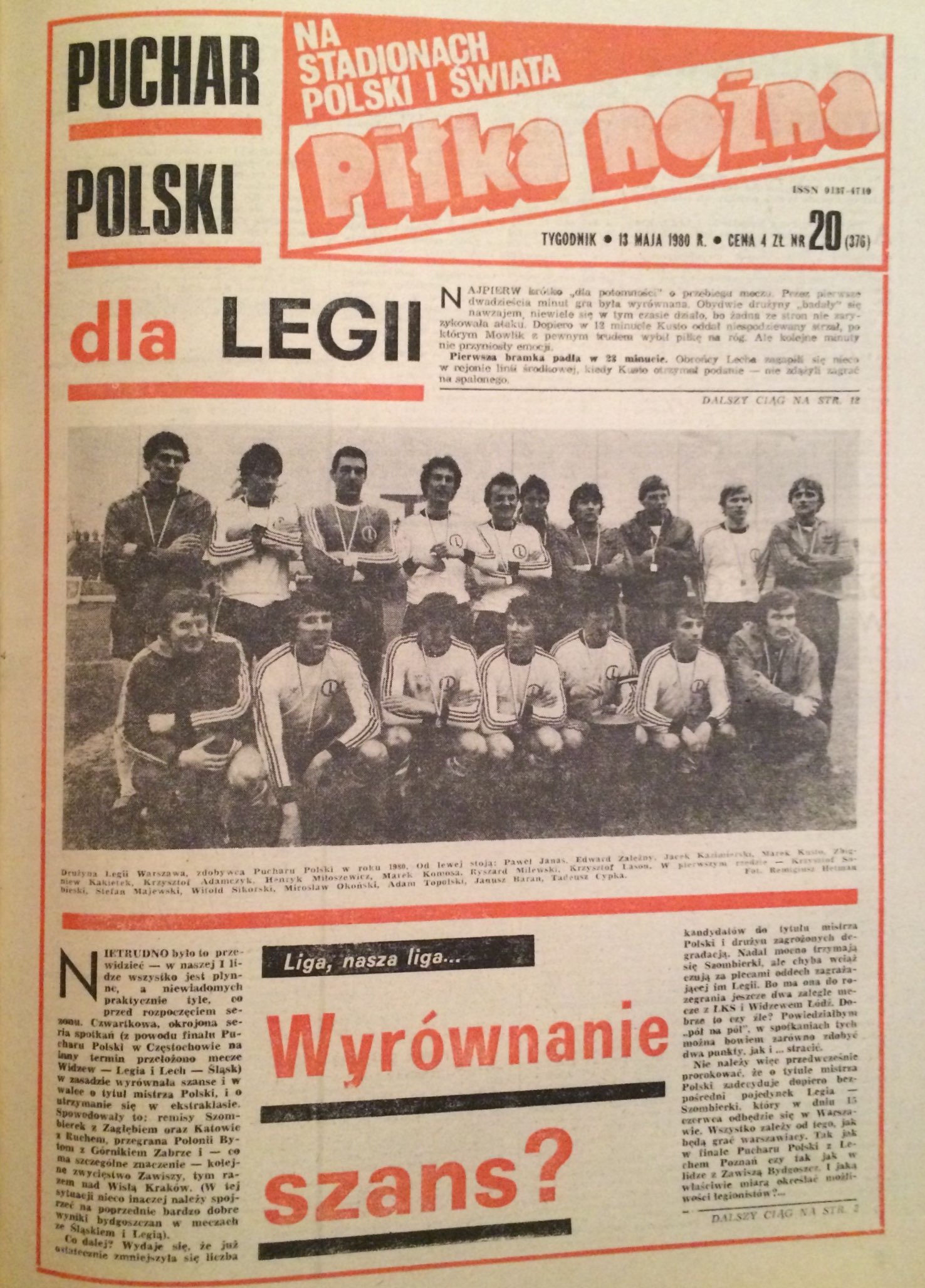 Piłka Nożna po meczu Legia Warszawa - Lech Poznań 5:0 (09.05.1980)