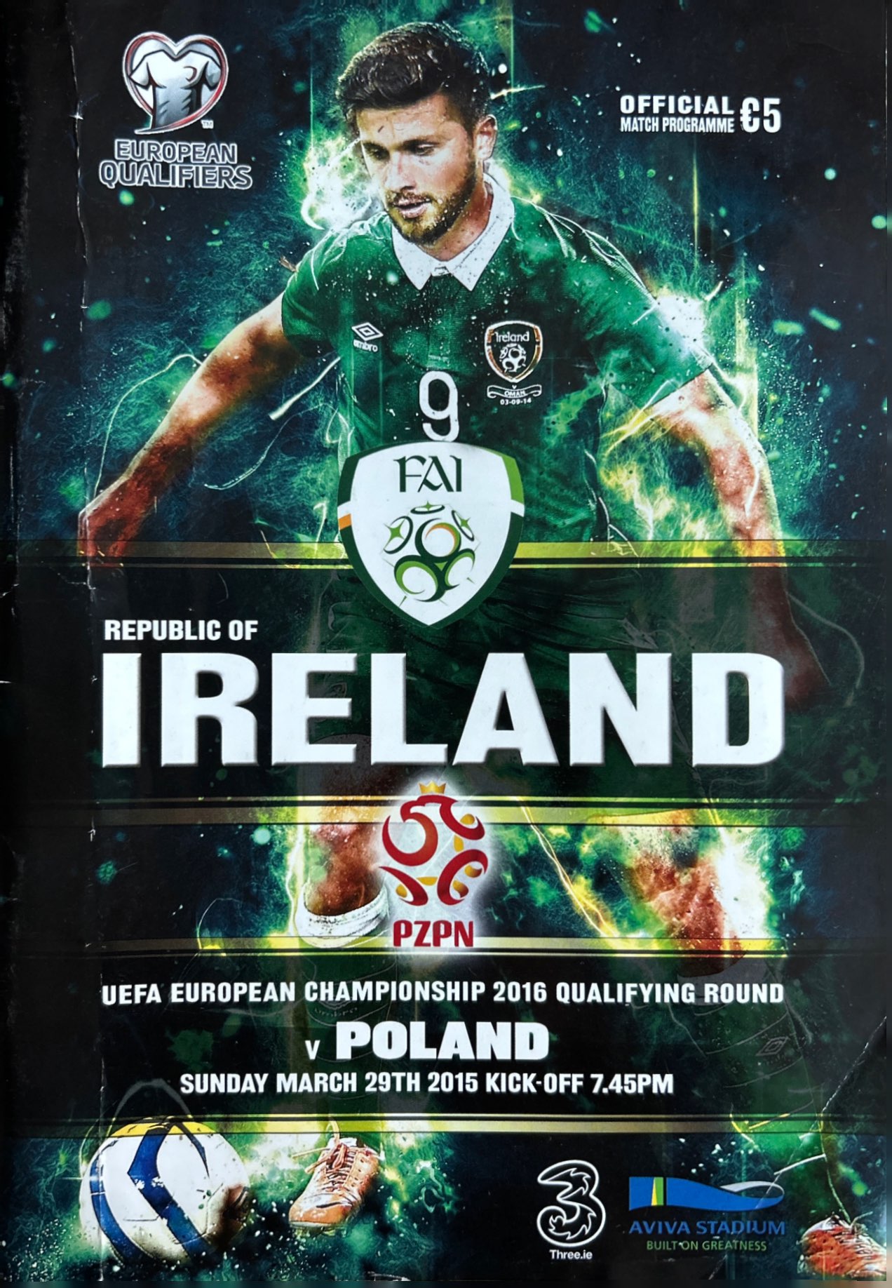 Program meczowy Irlandia - Polska 1:1 (29.03.2015)