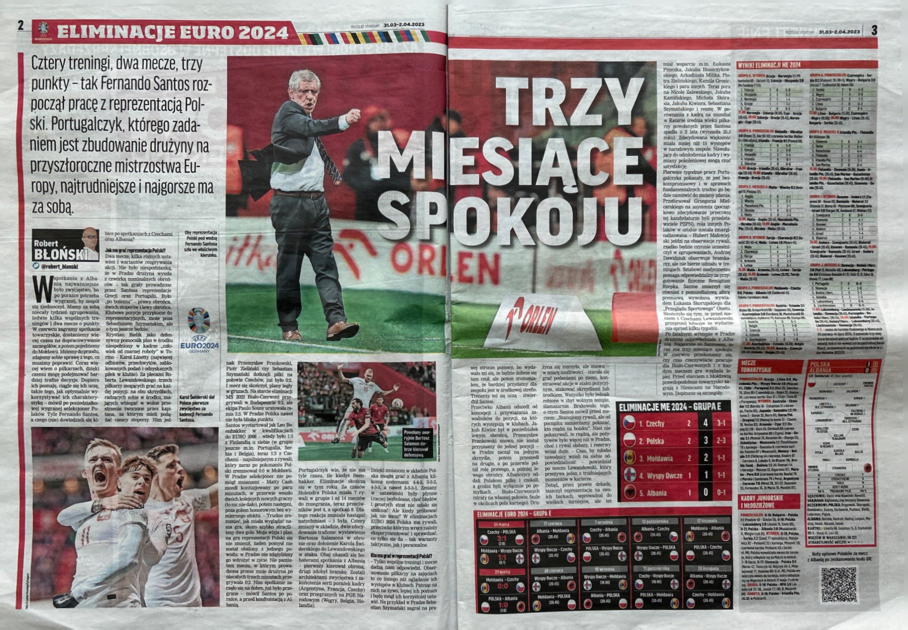 Przegląd Sportowy po meczu Polska - Albania 1:0 (27.03.2023)