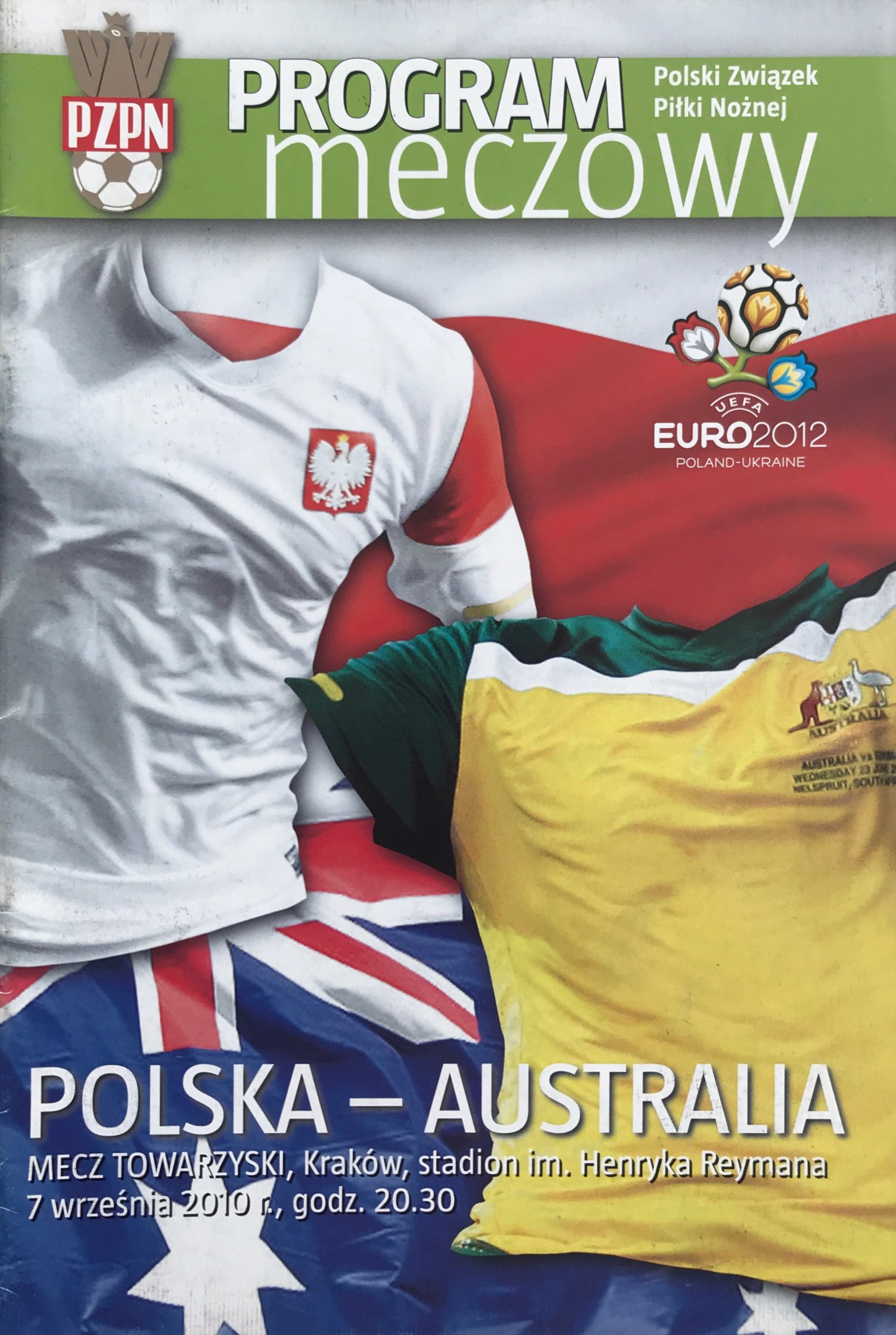 Program meczowy Polska - Australia 1:2 (07.09.2010)