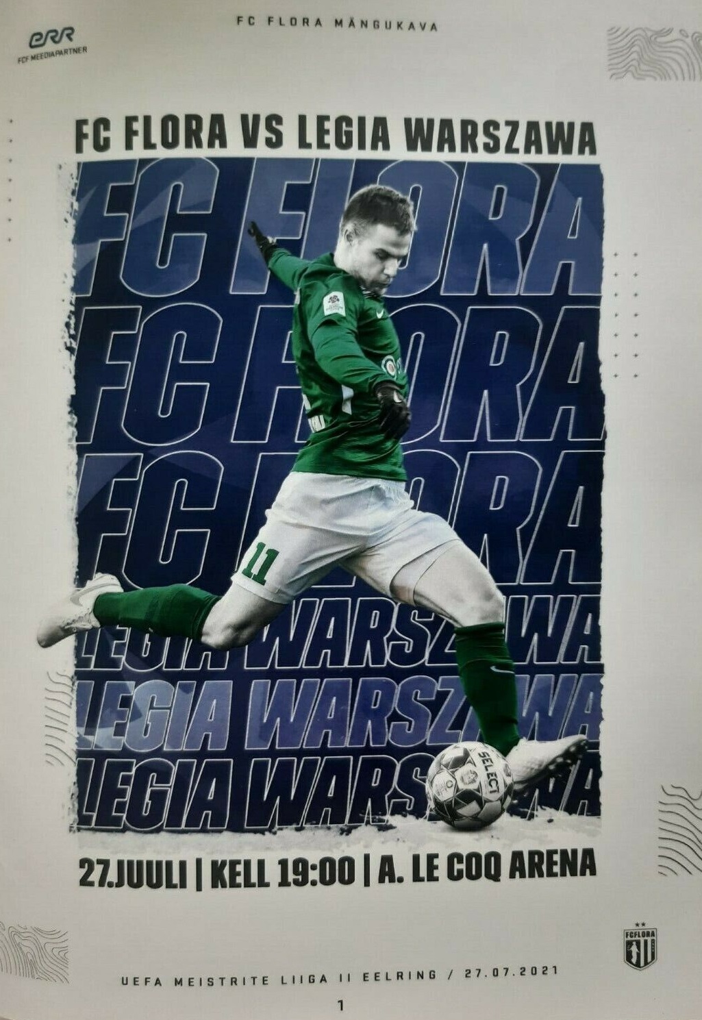 Program meczowy Flora Tallin - Legia Warszawa 0:1 (27.07.2021)