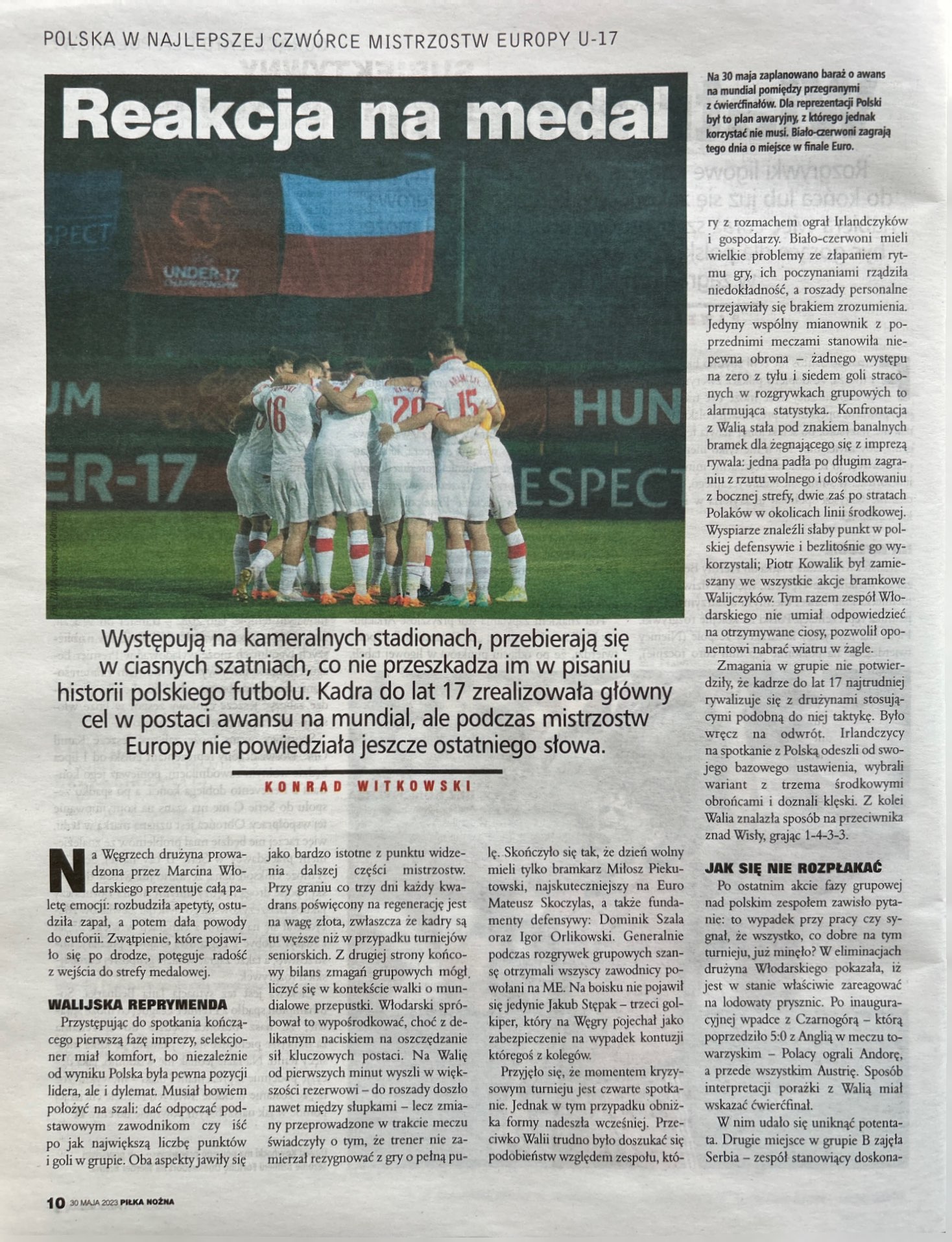 Piłka Nożna po meczach U17 Walia - Polska 3:0 (23.05.2023) i Polska - Serbia 3:2 (27.05.2023)