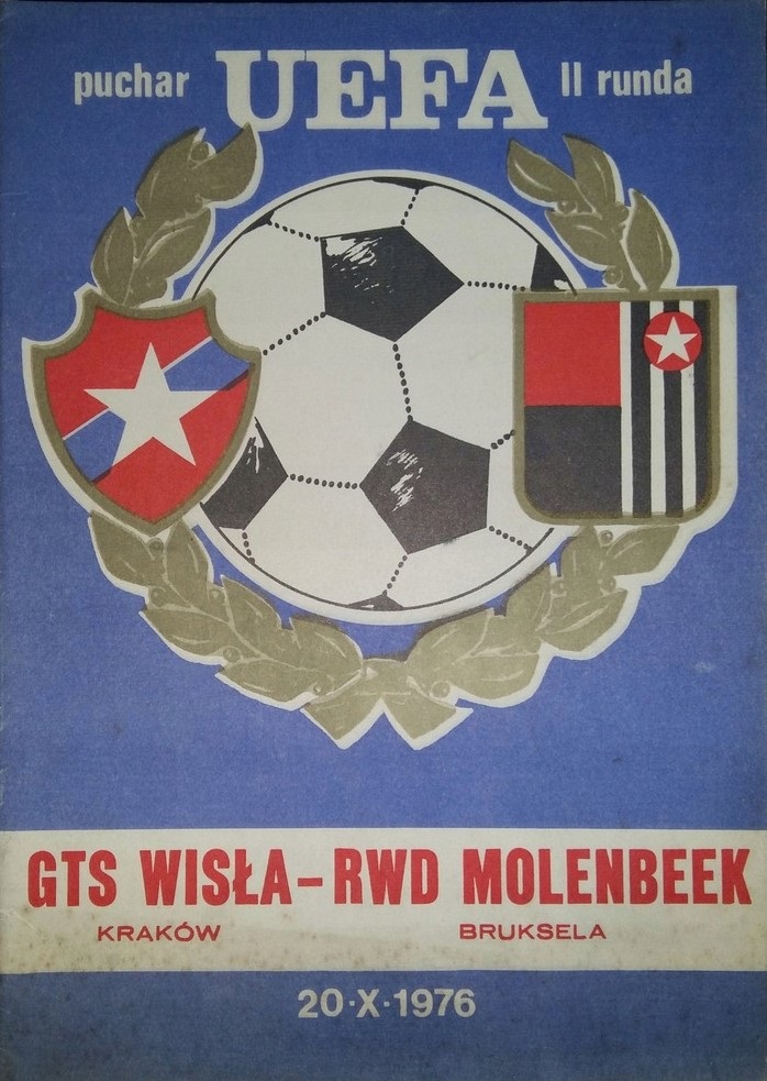 Program meczowy Wisła Kraków - RWD Molenbeek 1:1 (20.10.1976)