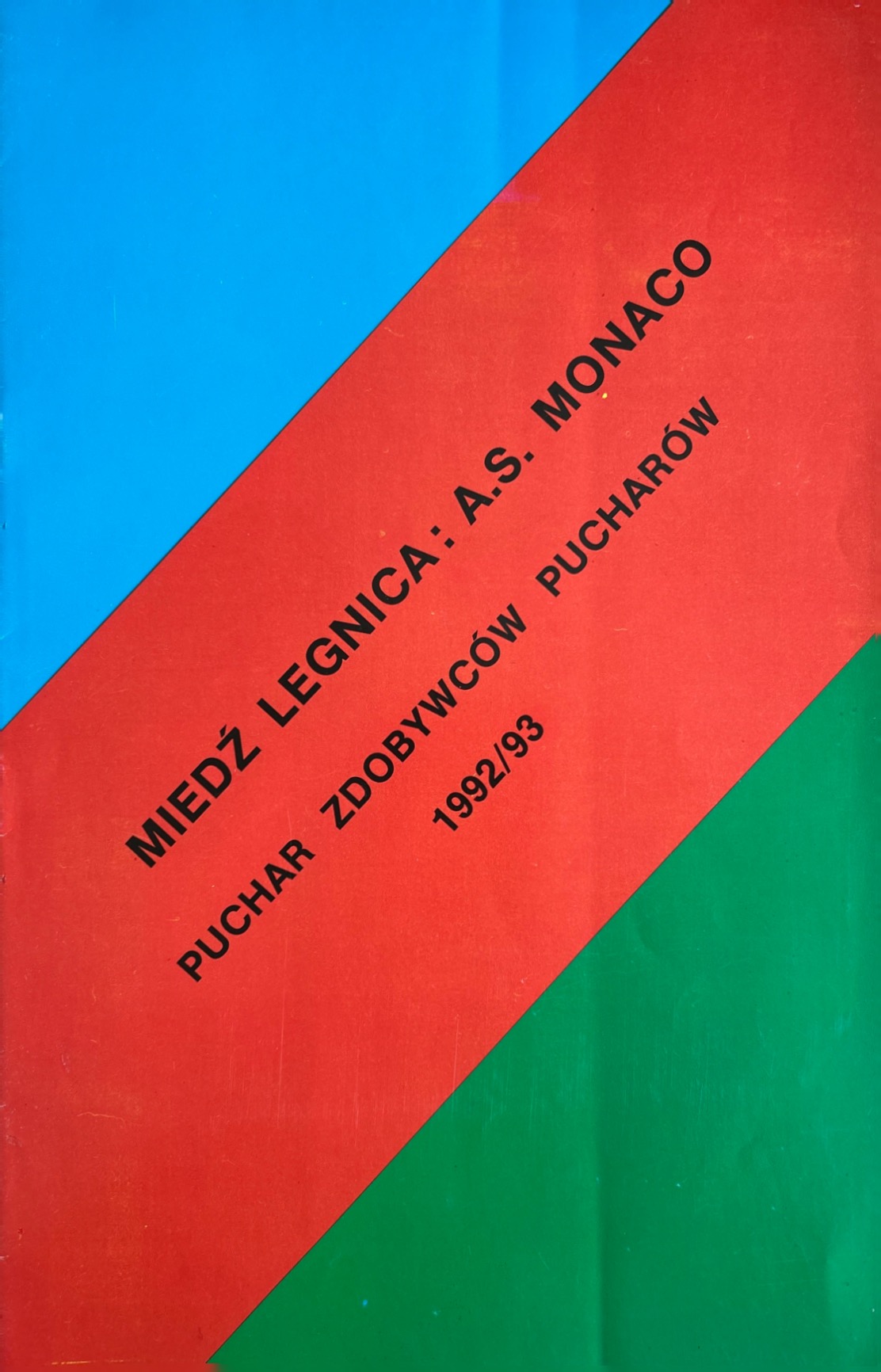 Program meczowy Miedź Legnica - AS Monaco 0:1 (16.09.1992)