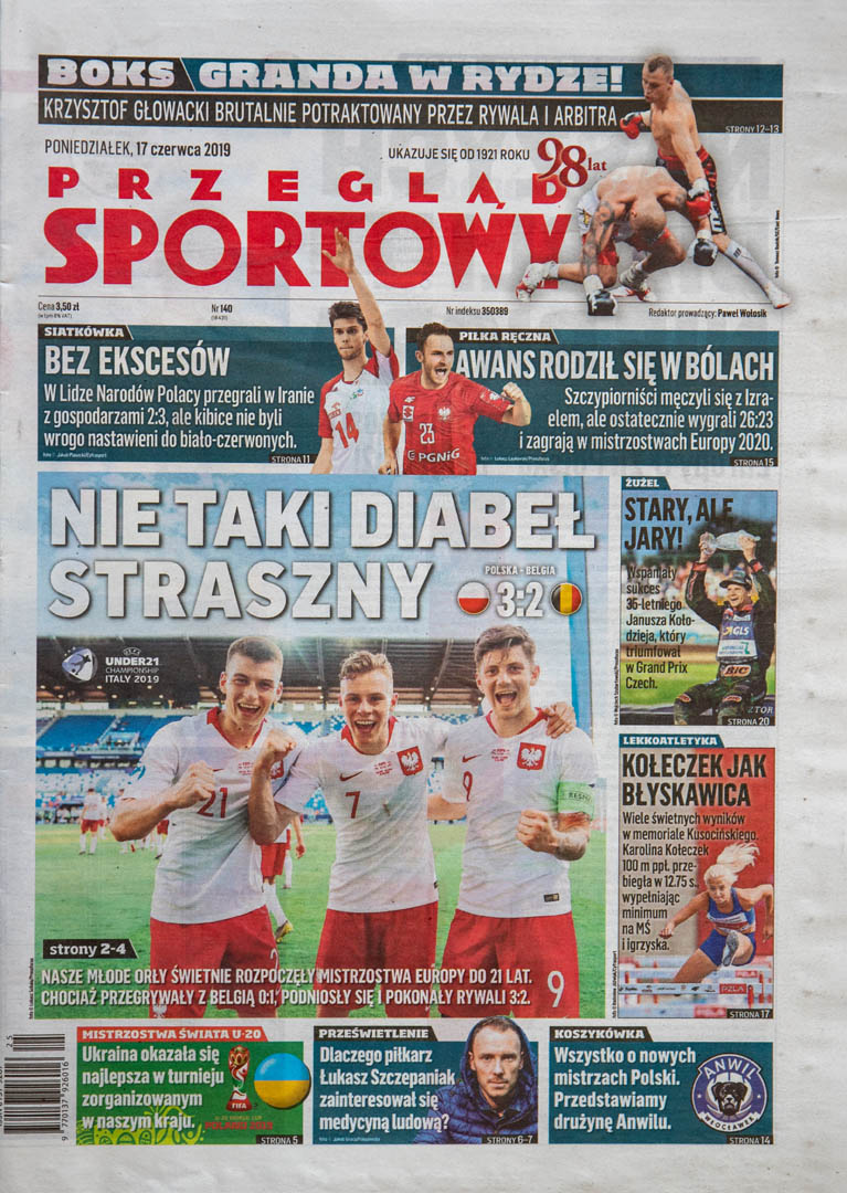 Przegląd Sportowy po meczu U21 Polska - Belgia 3:2 (16.06.2019)