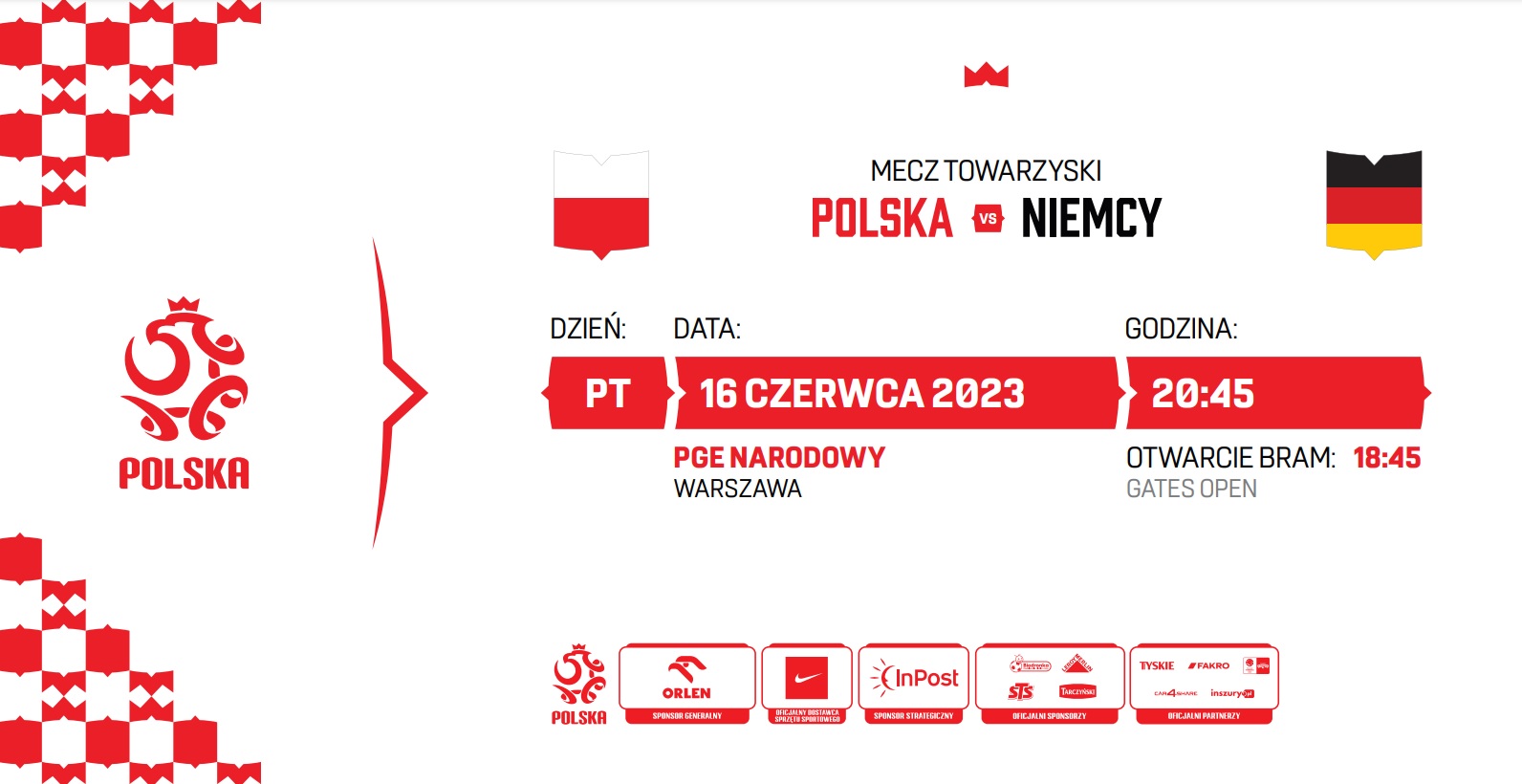 Polska - Niemcy 1:0 (16.06.2023) Bilet print at home