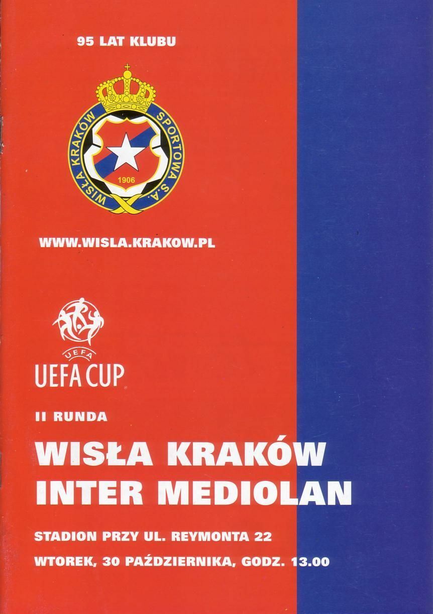 Wisła Kraków - Inter Mediolan 1:0 (30.10.2001) Program meczowy