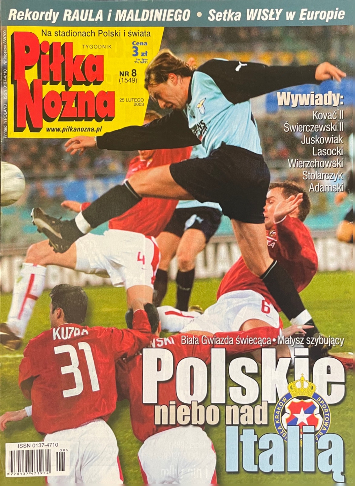 Piłka Nożna po meczu Lazio Rzym - Wisła Kraków 3:3 (20.02.2003)