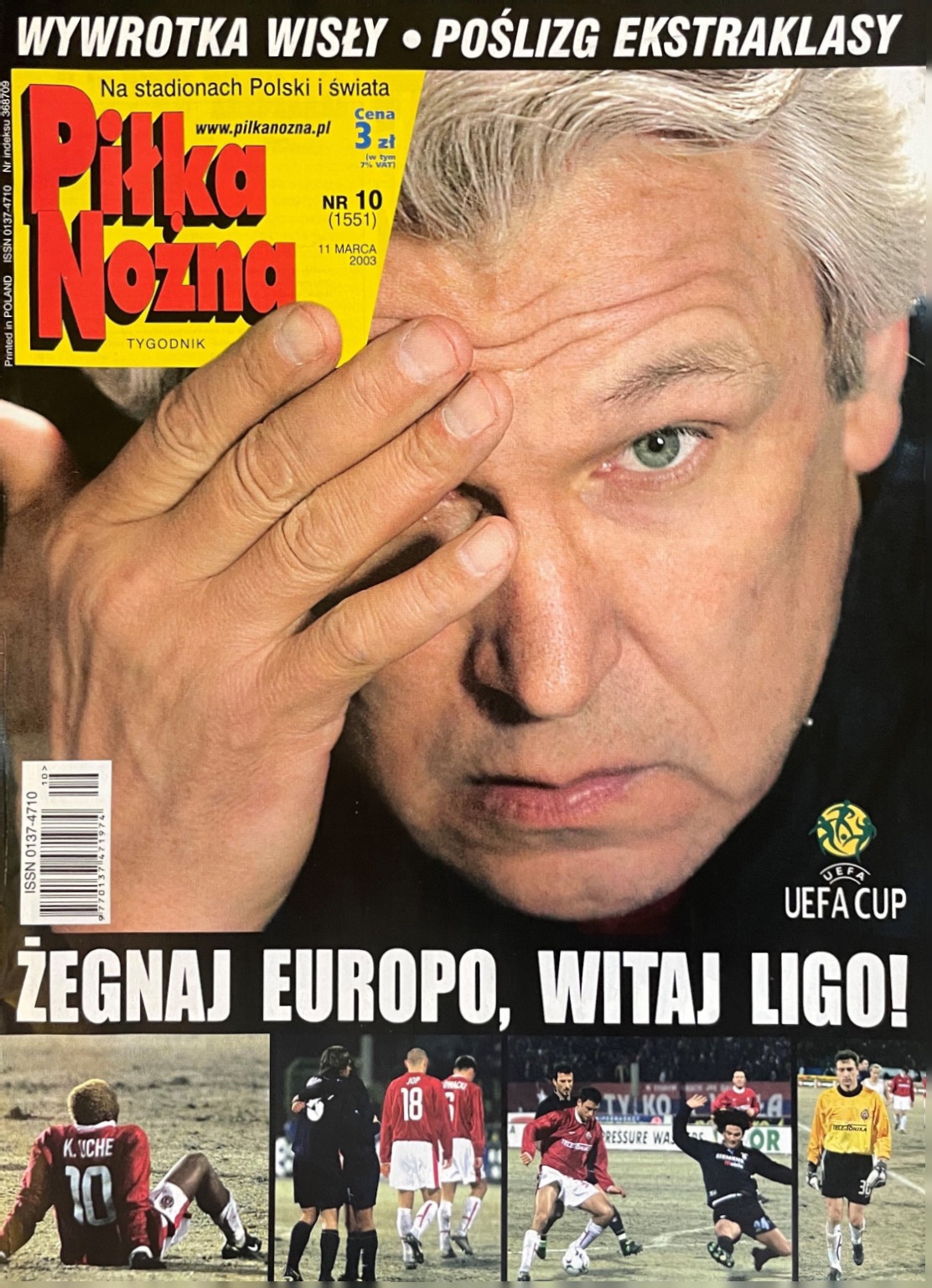 Piłka Nożna po meczu Wisła Kraków - Lazio Rzym 1:2 (05.03.2003)
