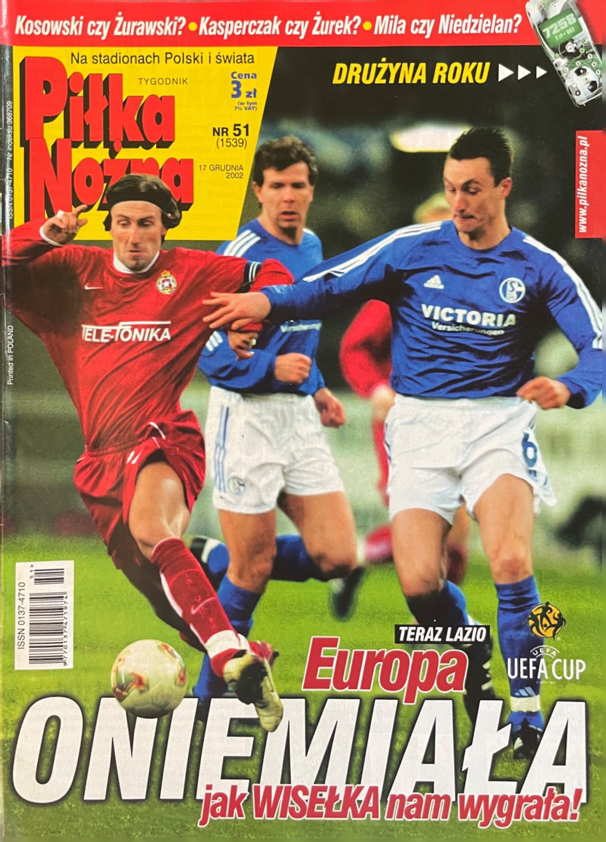 Piłka Nożna po meczu Schalke 04 Gelsenkirchen - Wisła Kraków 1:4 (10.12.2002)