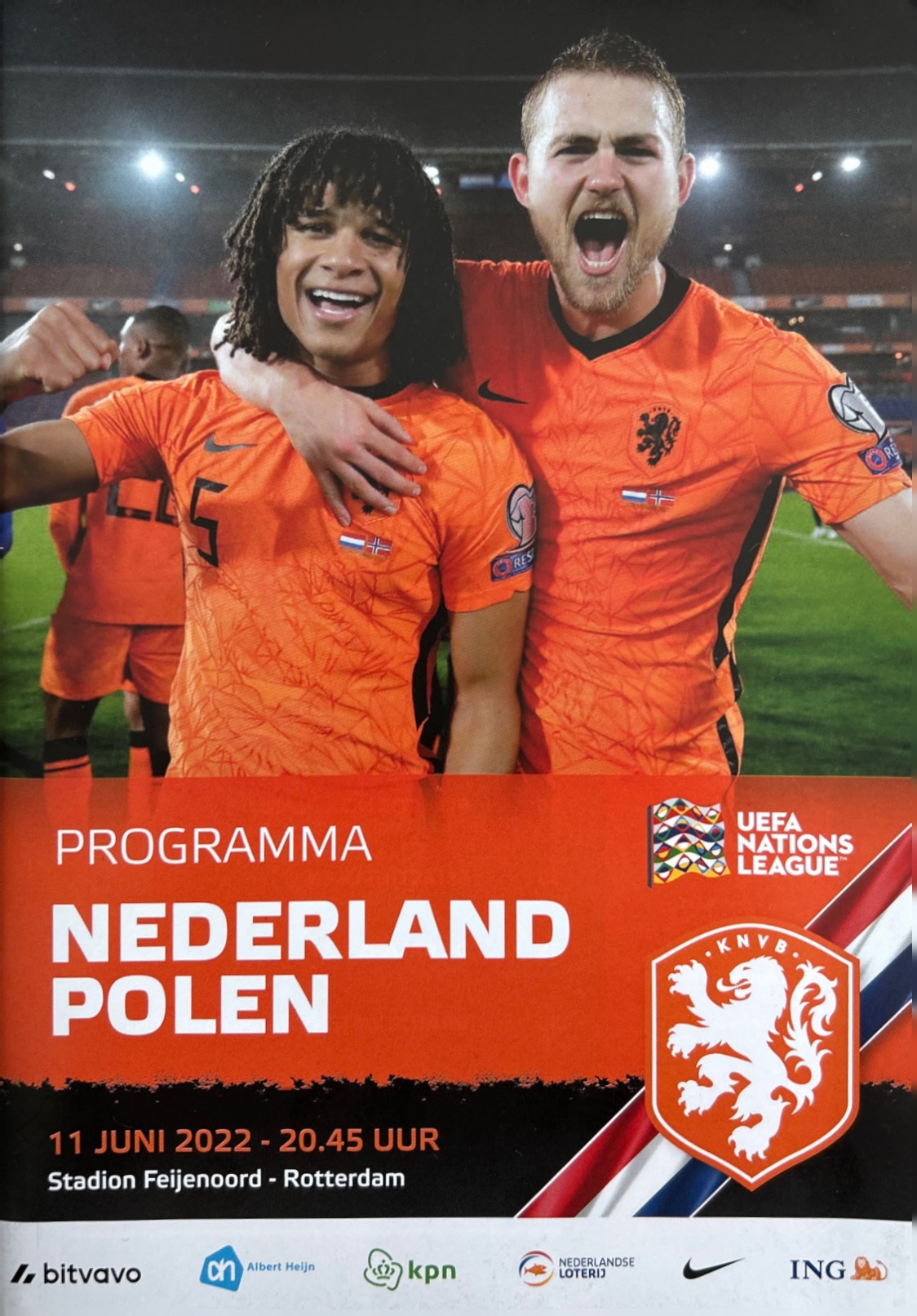 Program meczowy Holandia - Polska 2:2 (11.06.2022)