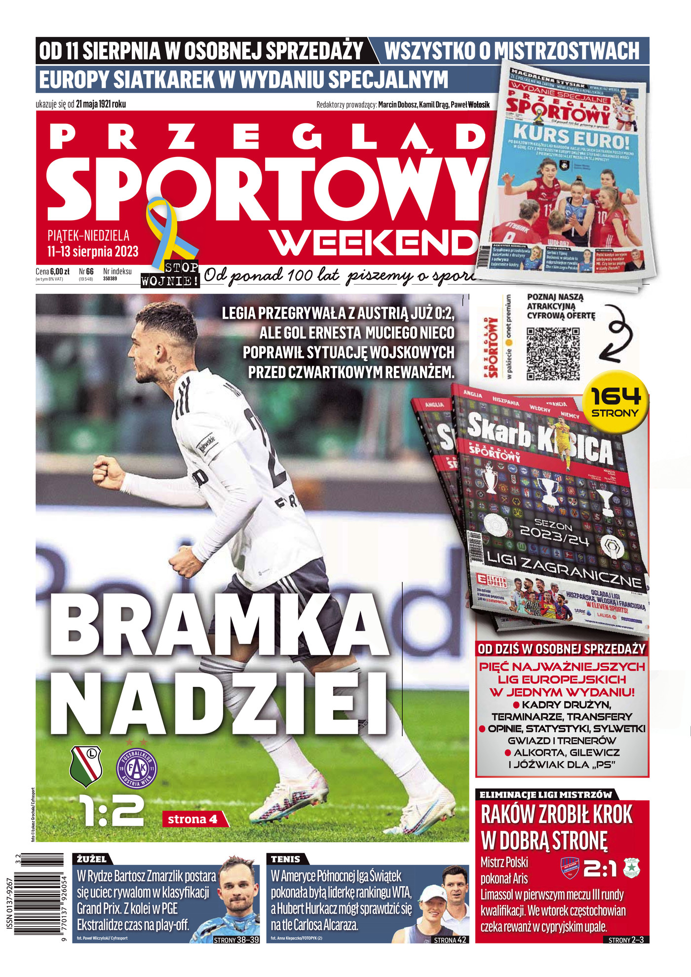 Przegląd Sportowy po meczu Legia Warszawa - Austria Wiedeń 1:2 (10.08.2023)