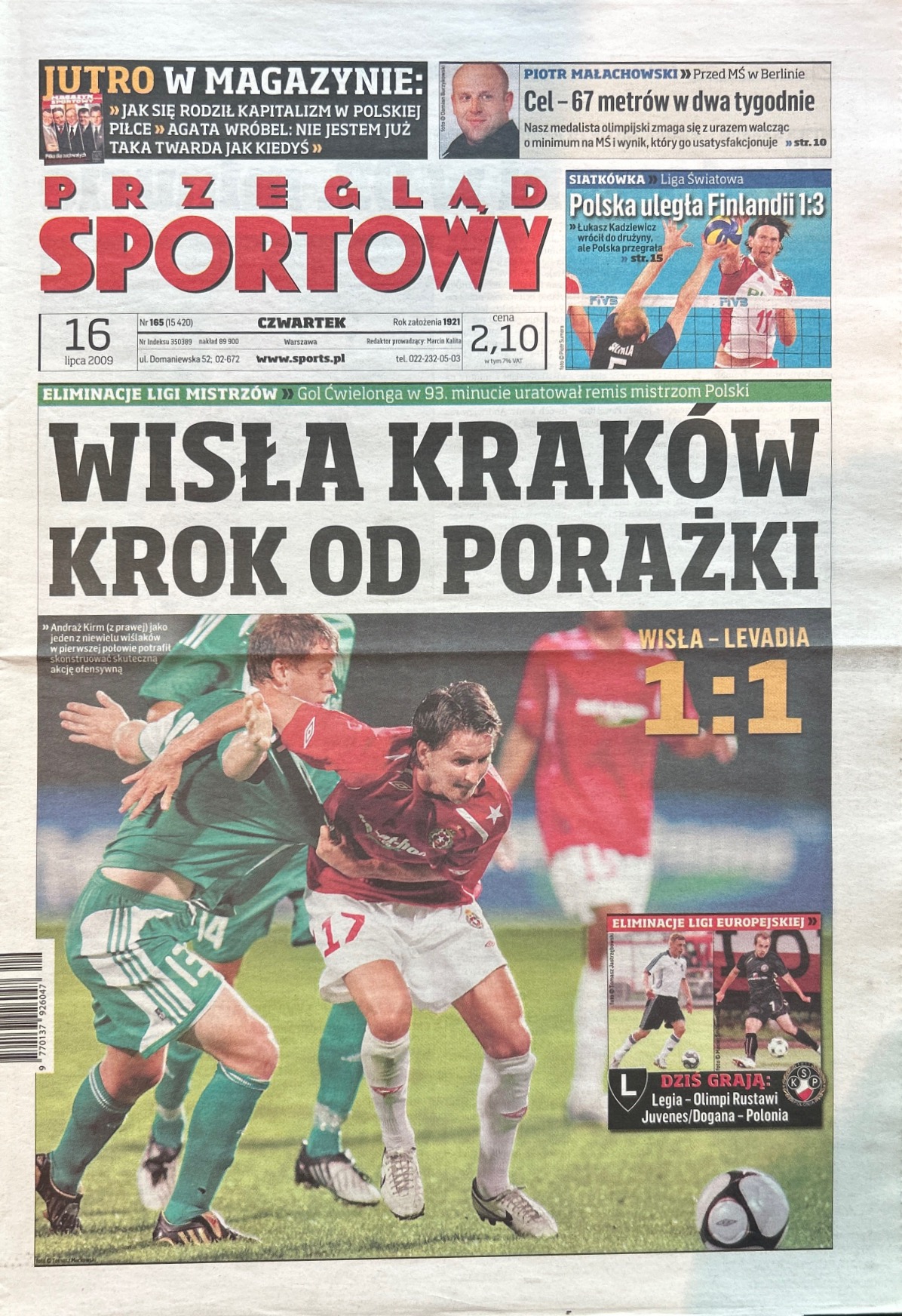 Wisła Kraków - Levadia Tallin 1:1 (15.07.2009) Przegląd Sportowy