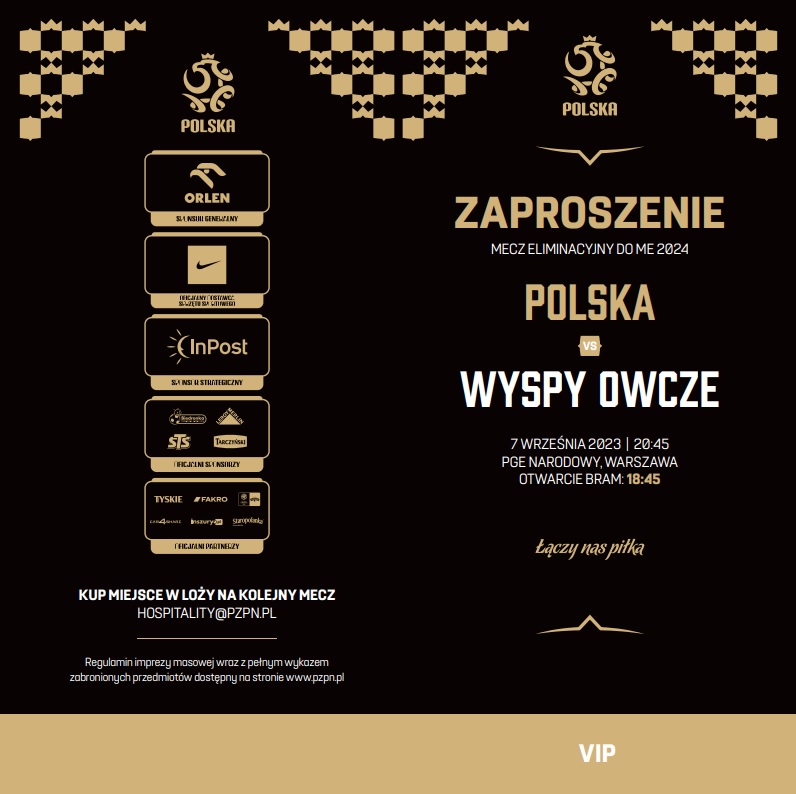 Polska - Wyspy Owcze 2:0 (07.09.2023) Zaproszenie