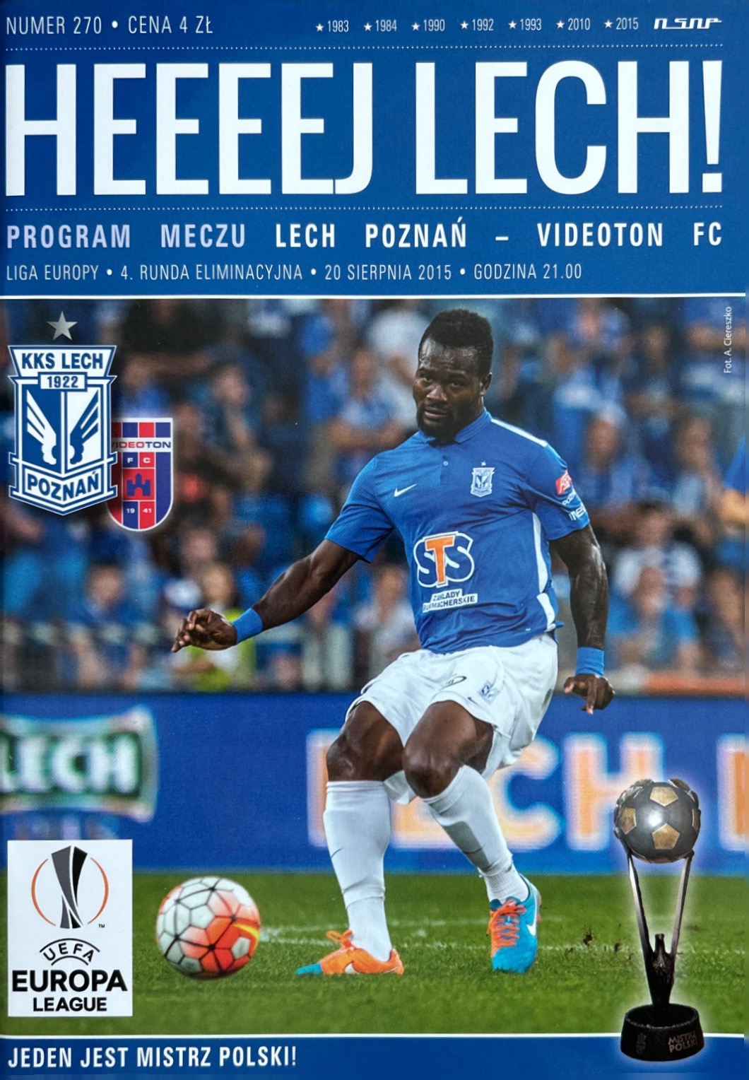 Program meczowy Lech Poznań - Standard Liège 3:1 (05.11.2020)