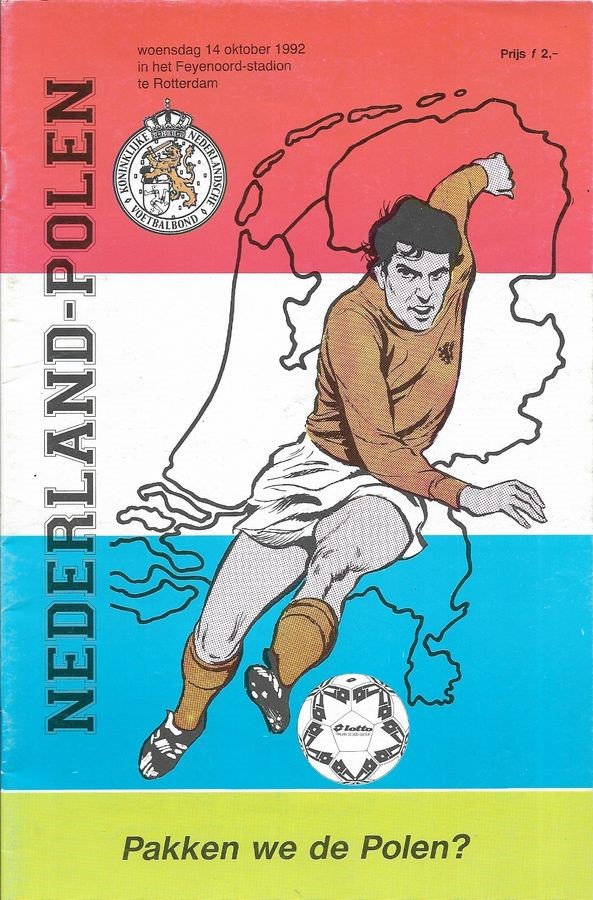 Program meczowy Holandia - Polska 2:2 (14.10.1992)