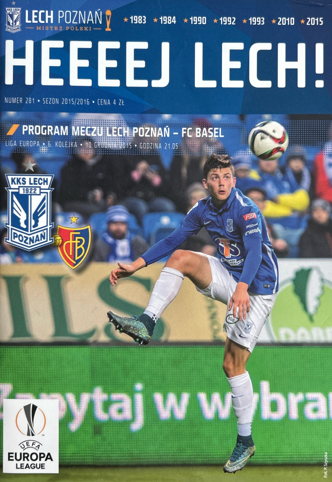 Program meczowy Lech Poznań - FC Basel 0:1 (10.12.2015)