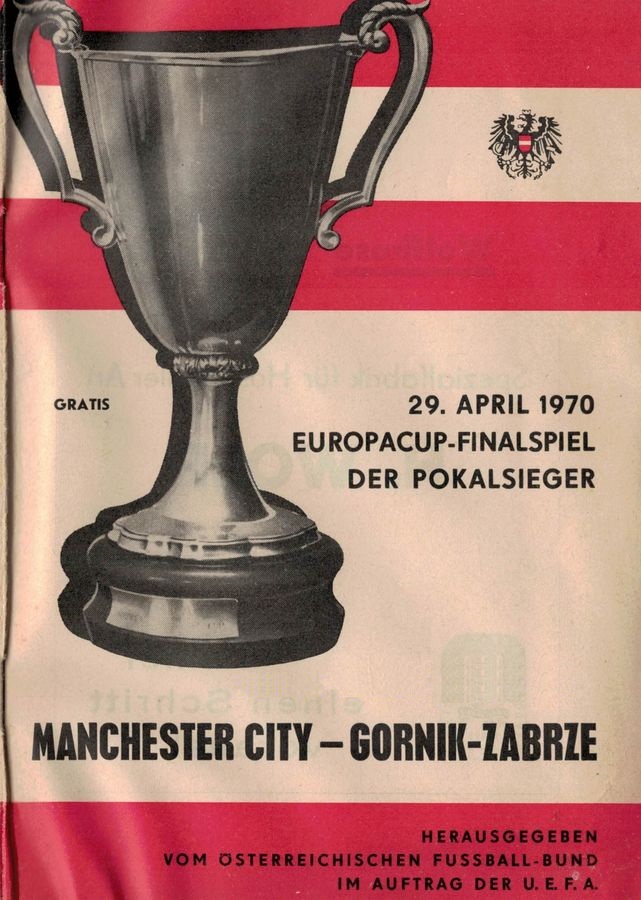 Program meczowy Manchester City - Górnik Zabrze 2:1 (29.04.1970)