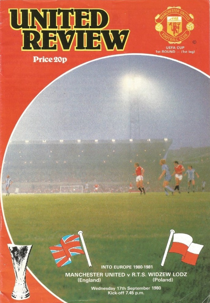 Program meczowy Manchester United - Widzew Łódź 1:1 (17.09.1980)