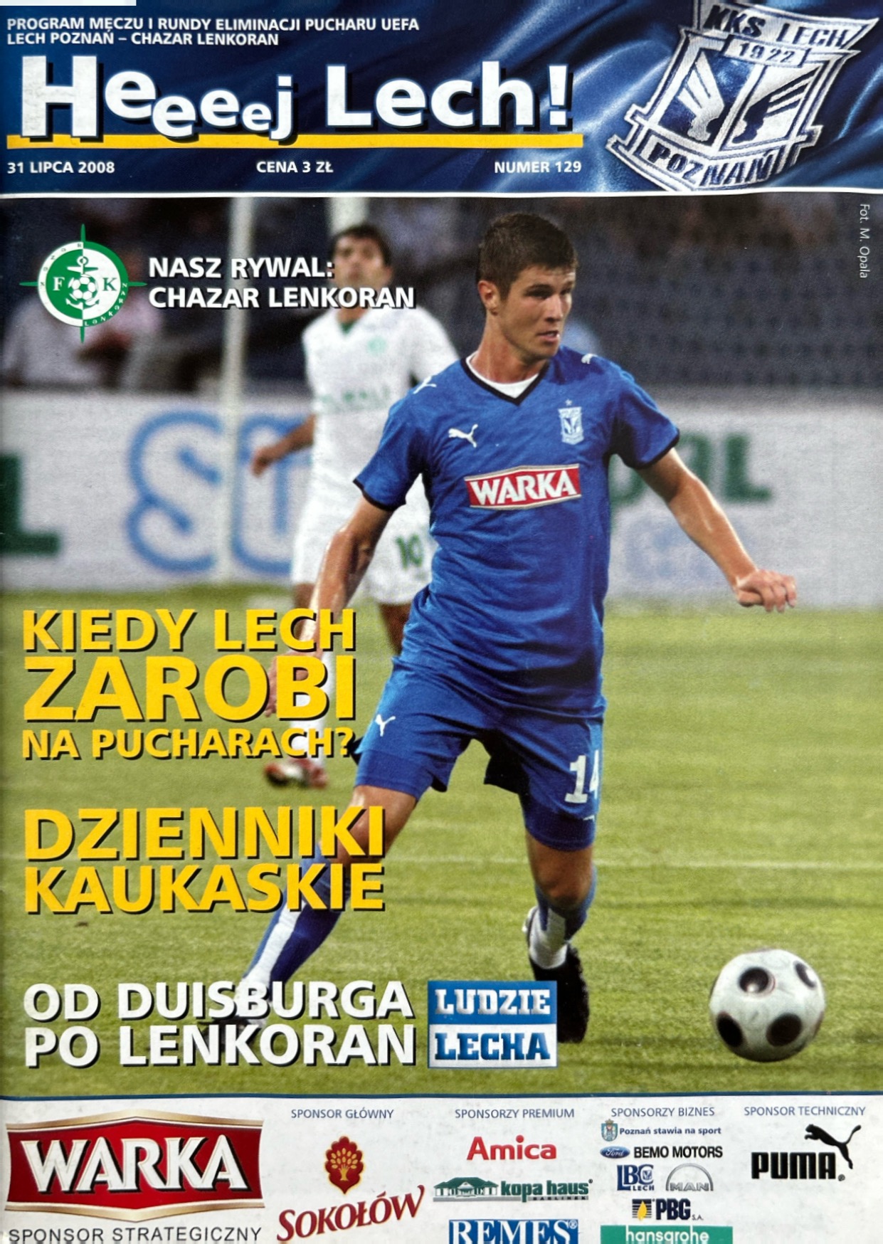Program meczowy Lech Poznań - Xəzər Lenkoran 4:1 (31.07.2008)