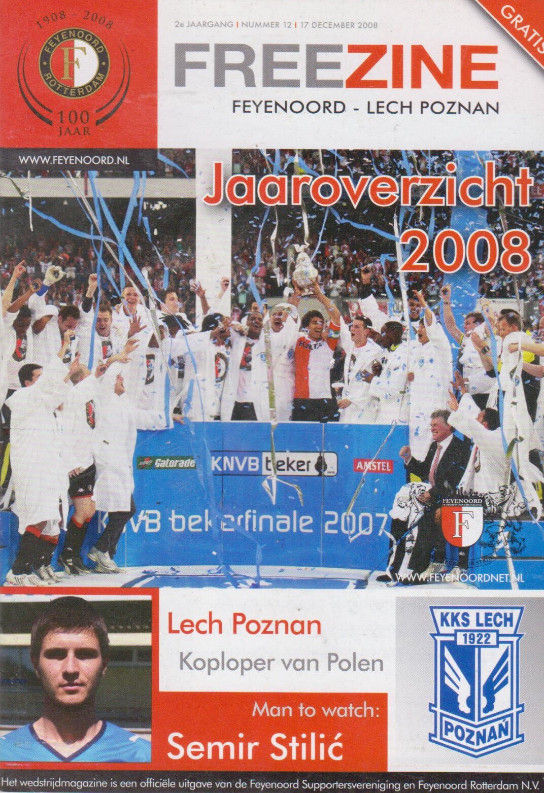 Program meczowy Feyenoord Rotterdam - Lech Poznań 0:1 (17.12.2008)