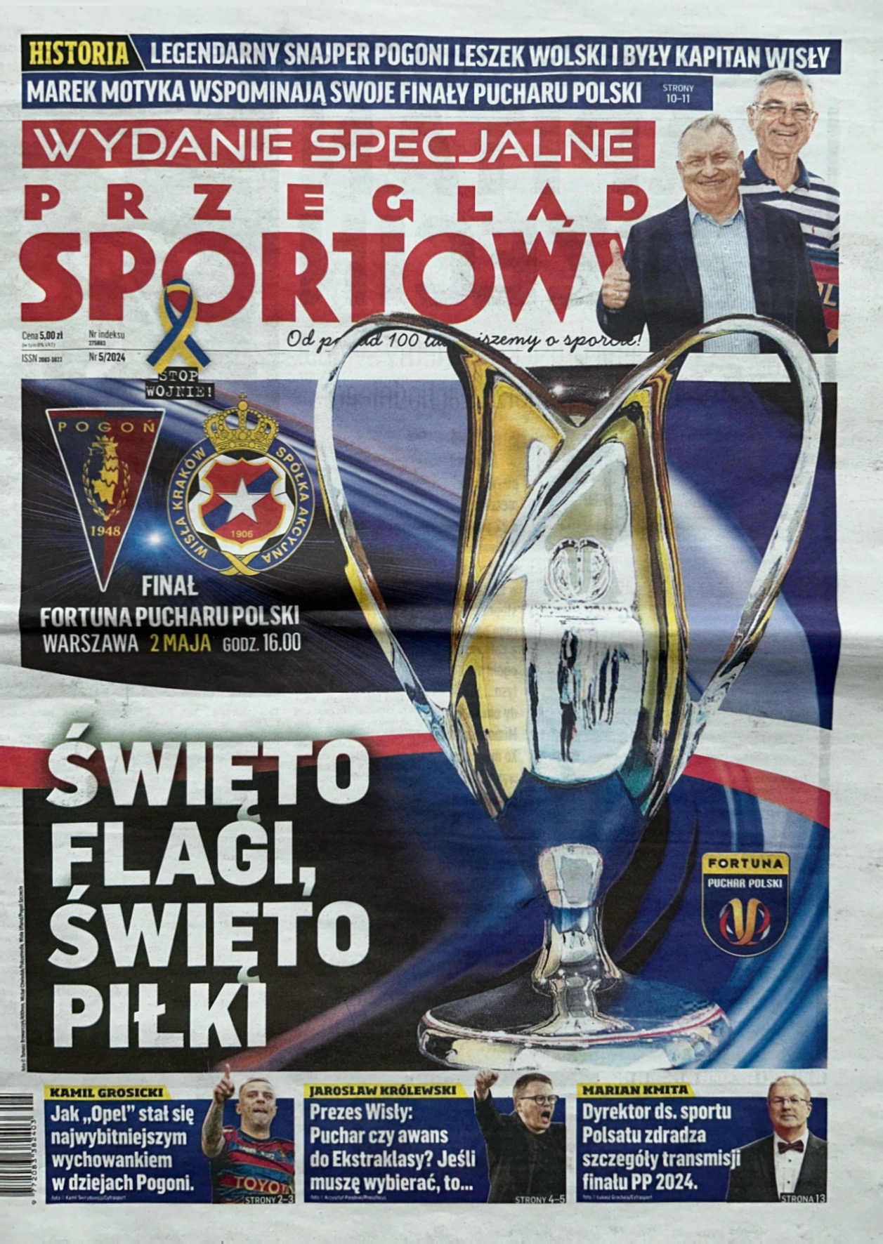 Przegląd Sportowy wydanie specjalne przed meczem Pogoń Szczecin - Wisła Kraków (02.05.2024)