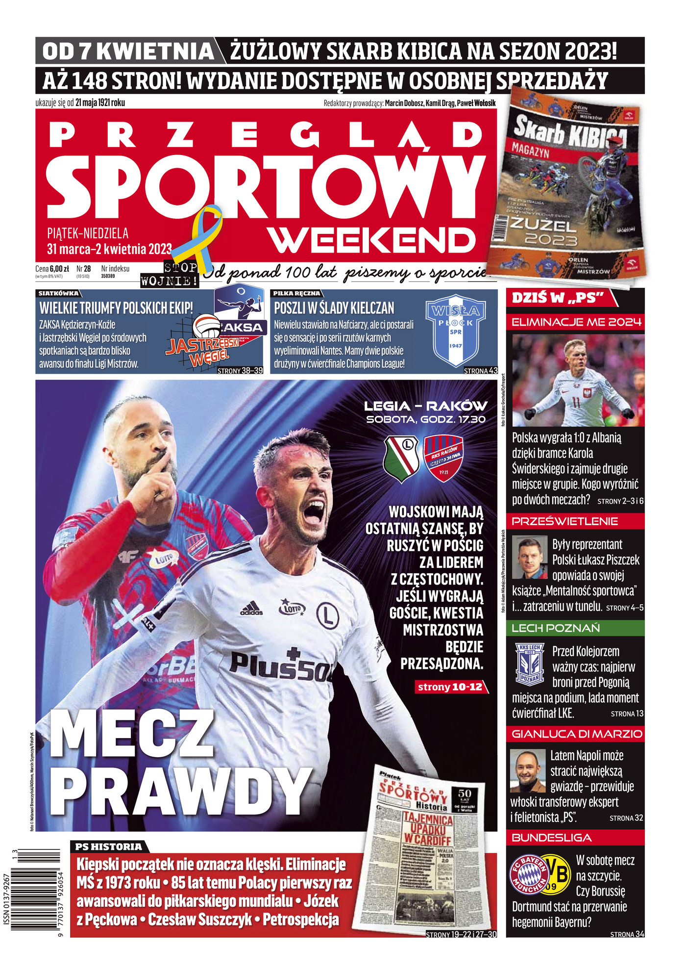 Przegląd Sportowy przed meczem Legia Warszawa - Raków Częstochowa 3:1 (01.04.2023)