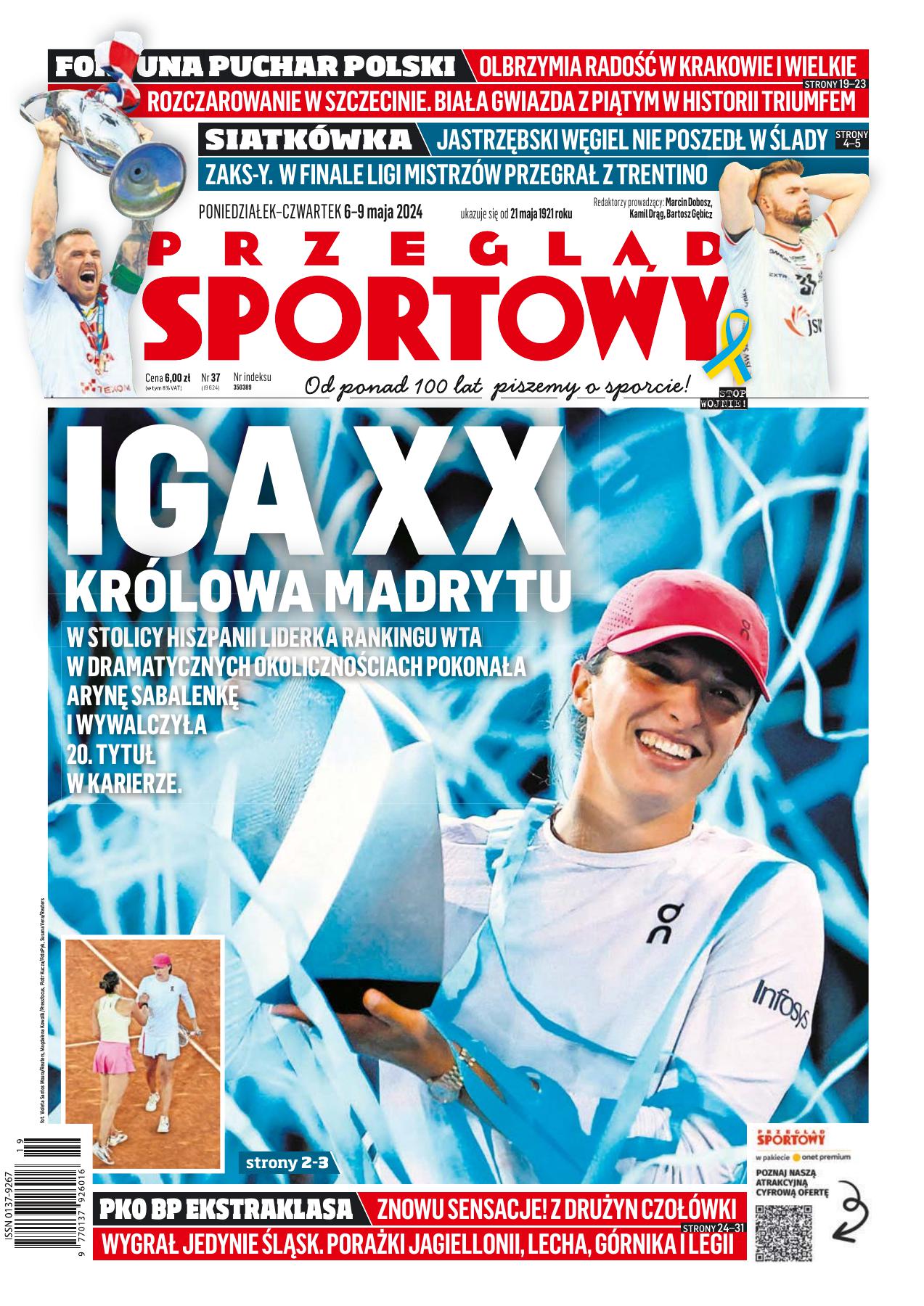 Przegląd Sportowy po meczu Pogoń Szczecin - Wisła Kraków 1:2 pd. (02.05.2024)