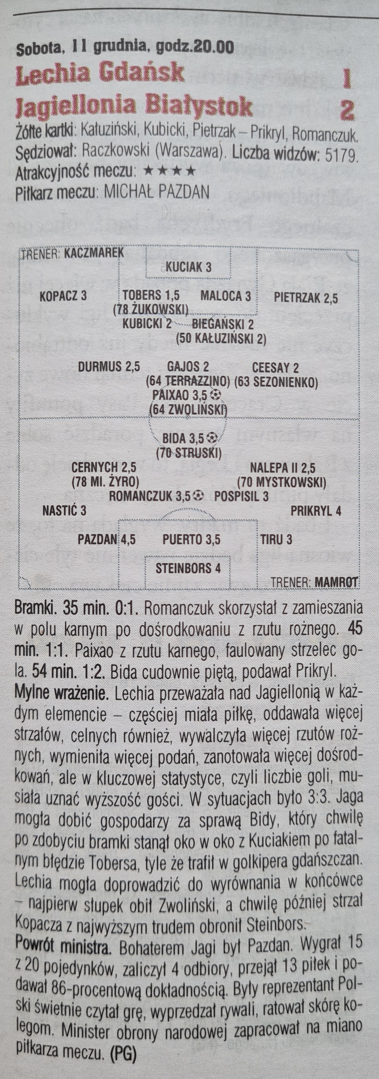 Lechia Gdańsk - Jagiellonia Białystok 1:2 (11.12.2021) Tygodnik Piłka Nożna