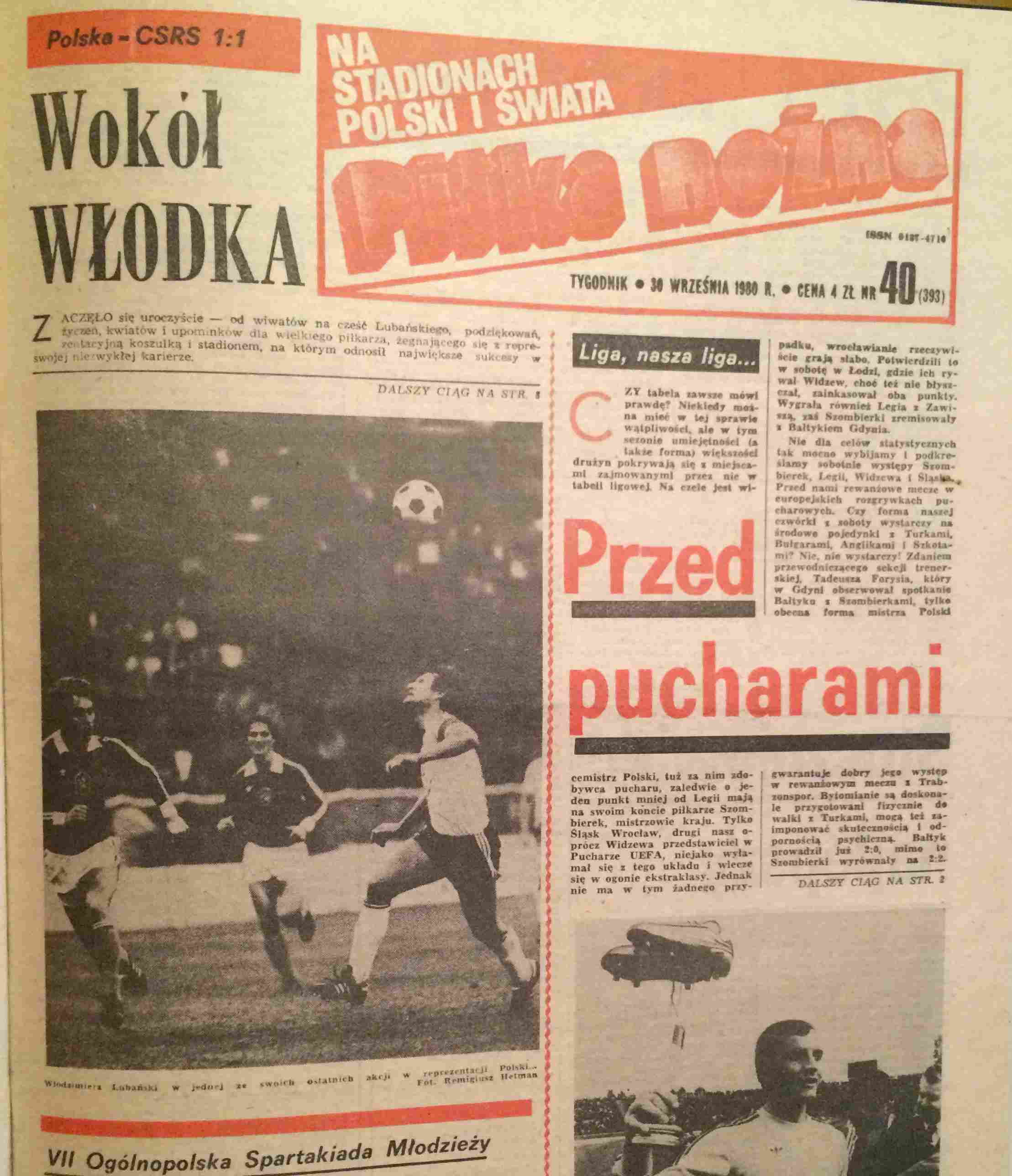 Piłka Nożna po meczu Polska - Czechosłowacja 1:1 (24.09.1980)