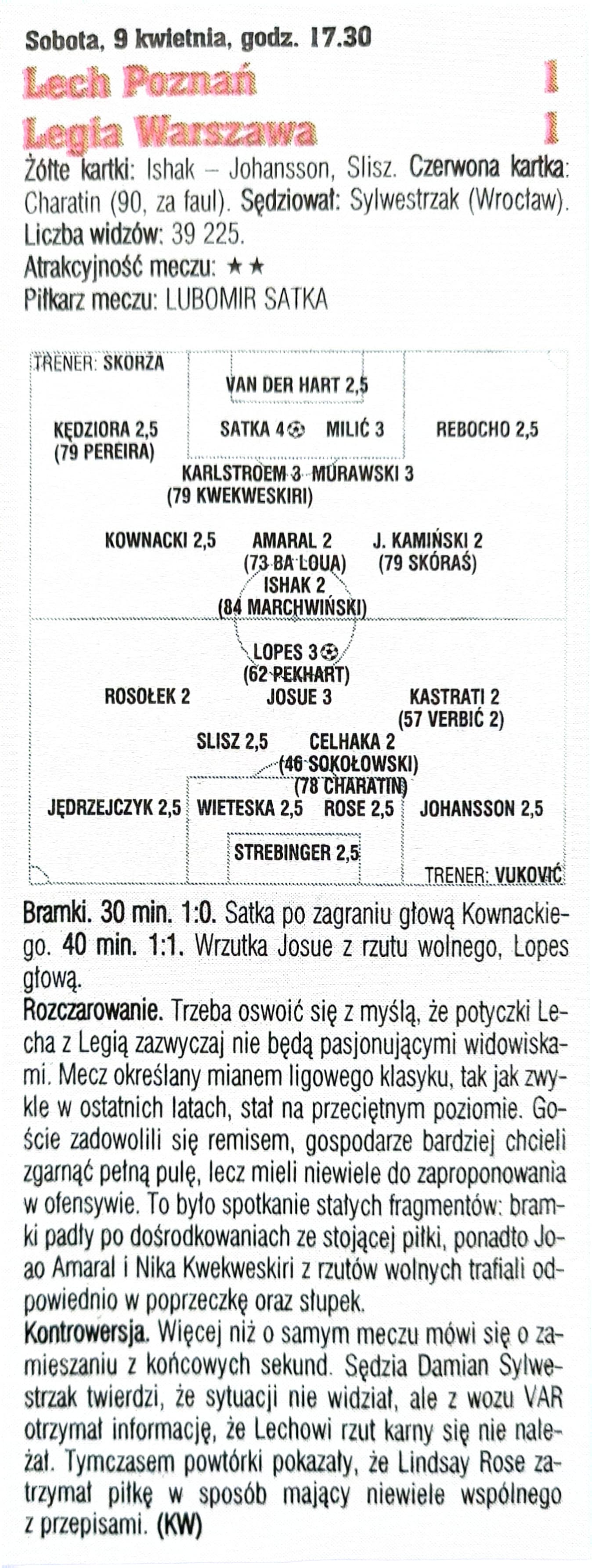 Lech Poznań - Legia Warszawa 1:1 (09.04.2022) Tygodnik Piłka Nożna